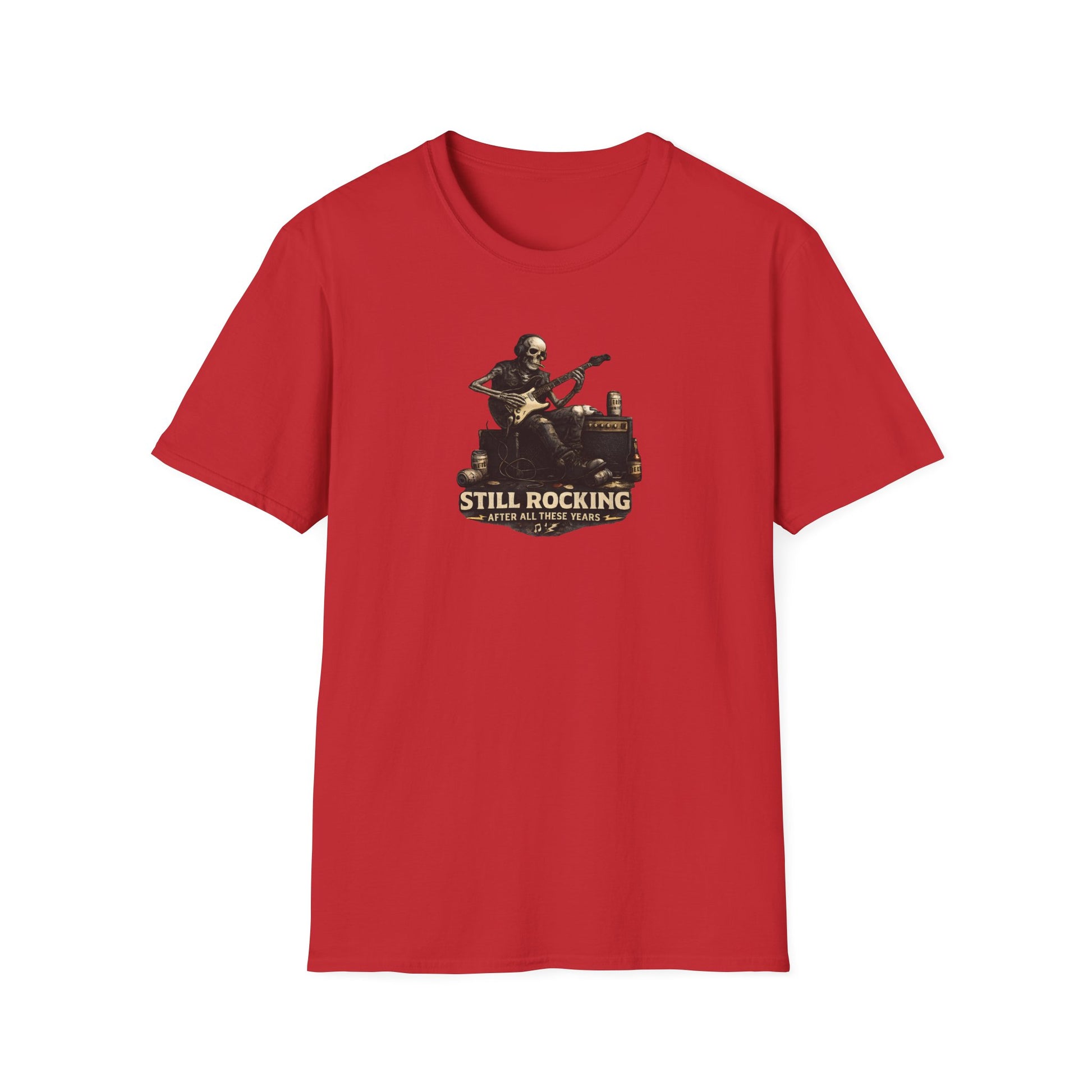 "Still Rocking Skeleton Guitarist T Shirt Vintage Rock Guitar Player Design"