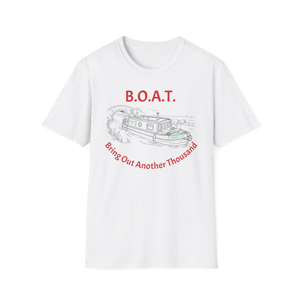 Canal Narrow Boat Sketch T-Shirt — B.O.A.T. (Bring Out Another Thousand) Novelty Tee Printify