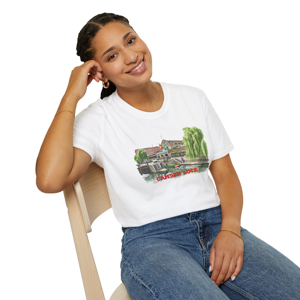 Camden  Lock  london T-Shirt —  Famous Regent Canal Side  Illustration Tee