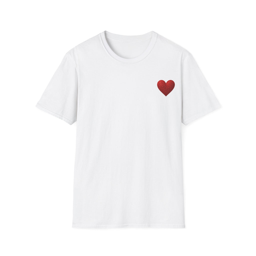 Red Glitter Heart Pocket T-Shirt — Valentine Gift Printify