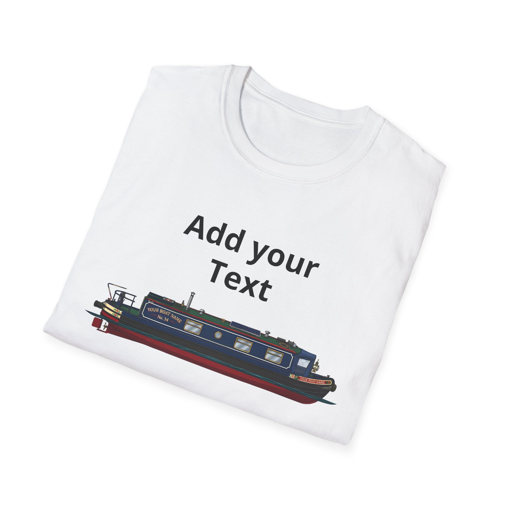 Canal Narrowboat Photo Custom T-Shirt — Upload a Good Quality Picture of Your Boat