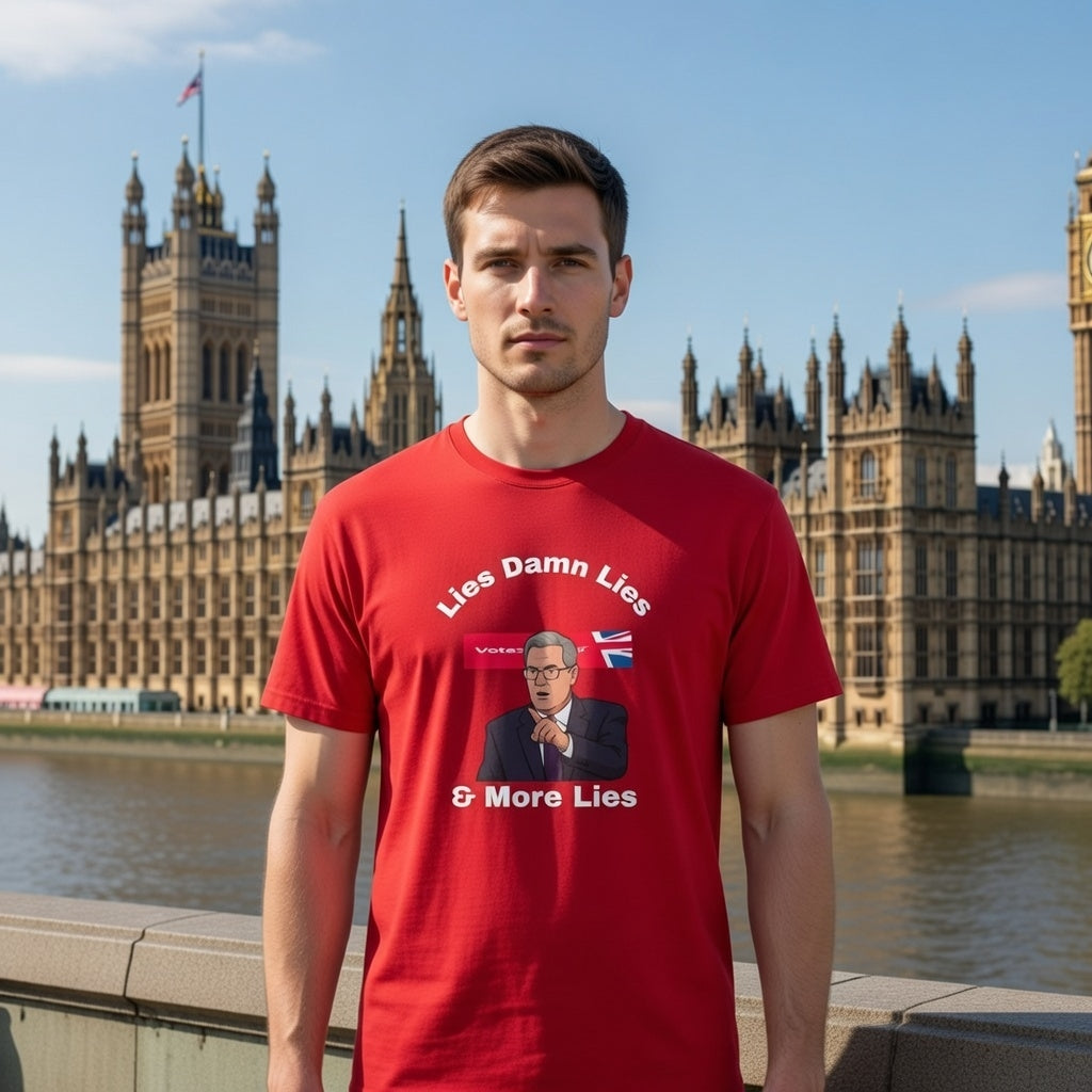 Political Protest Unisex T-Shirt - Keir Starmer Lies Damn Lies and More Lies