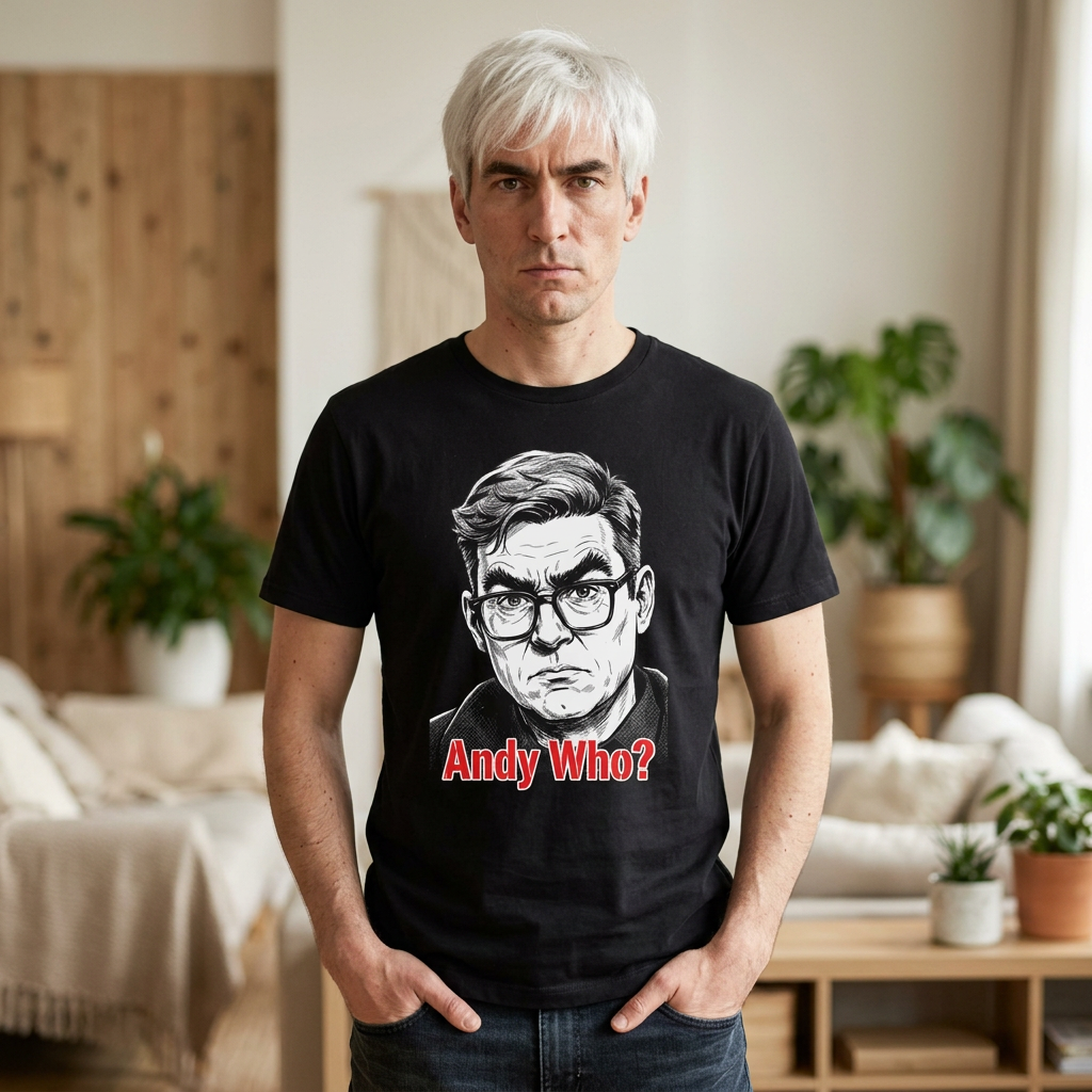 Andy Who? Political Satire T-Shirt - Andy Burnham Labour Leadership Jab | Anti-Starmer Funny Gift Printify