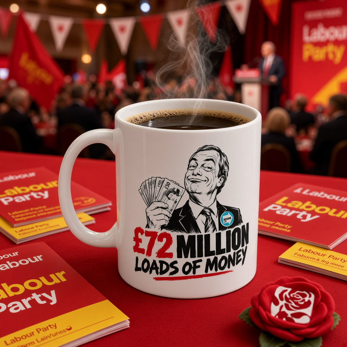 £72 Million Loads of Money – Nigel Farage Political Satire 11oz Coffee Mug
