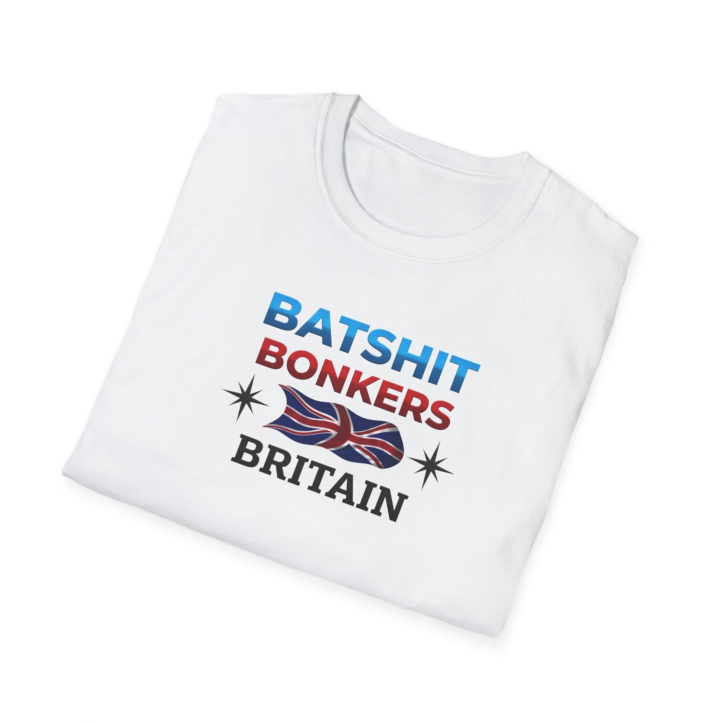Batshit Bonkers Britain T-Shirt — Funny British Flag Unisex Tee Printify