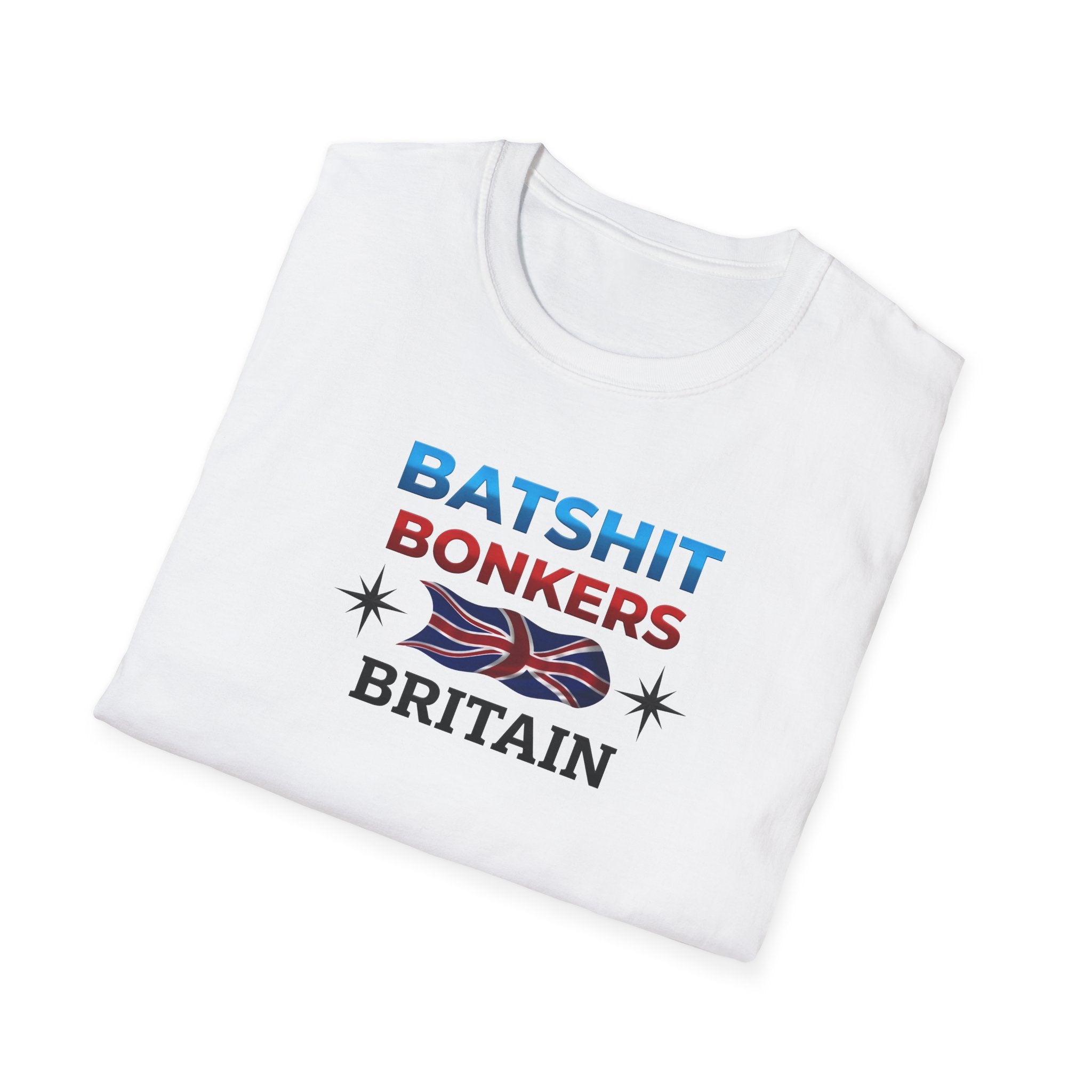 Batshit Bonkers Britain T-Shirt — Funny British Flag Unisex Tee Printify