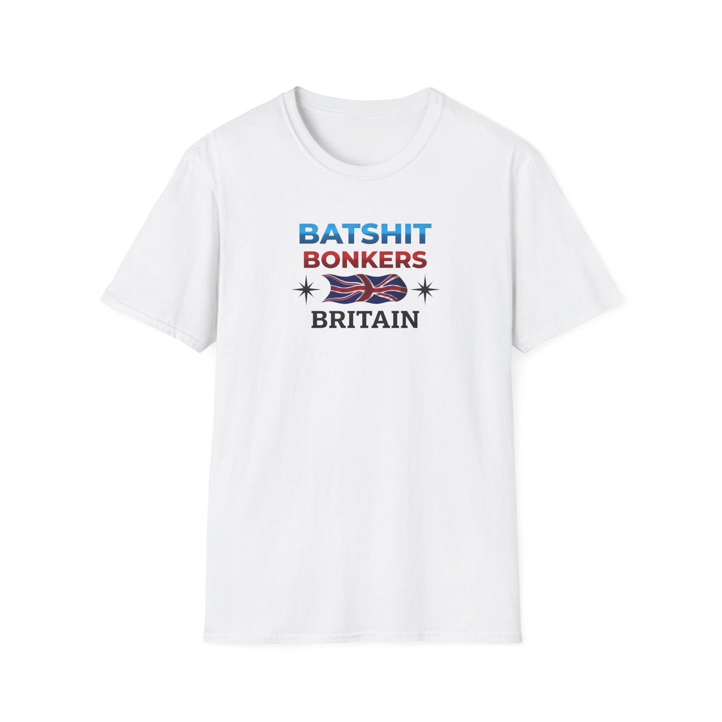 Batshit Bonkers Britain T-Shirt — Funny British Flag Unisex Tee Printify
