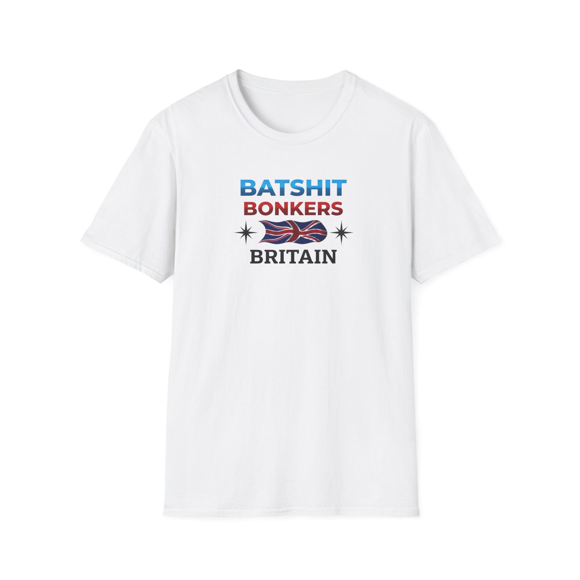 Batshit Bonkers Britain T-Shirt — Funny British Flag Unisex Tee Printify