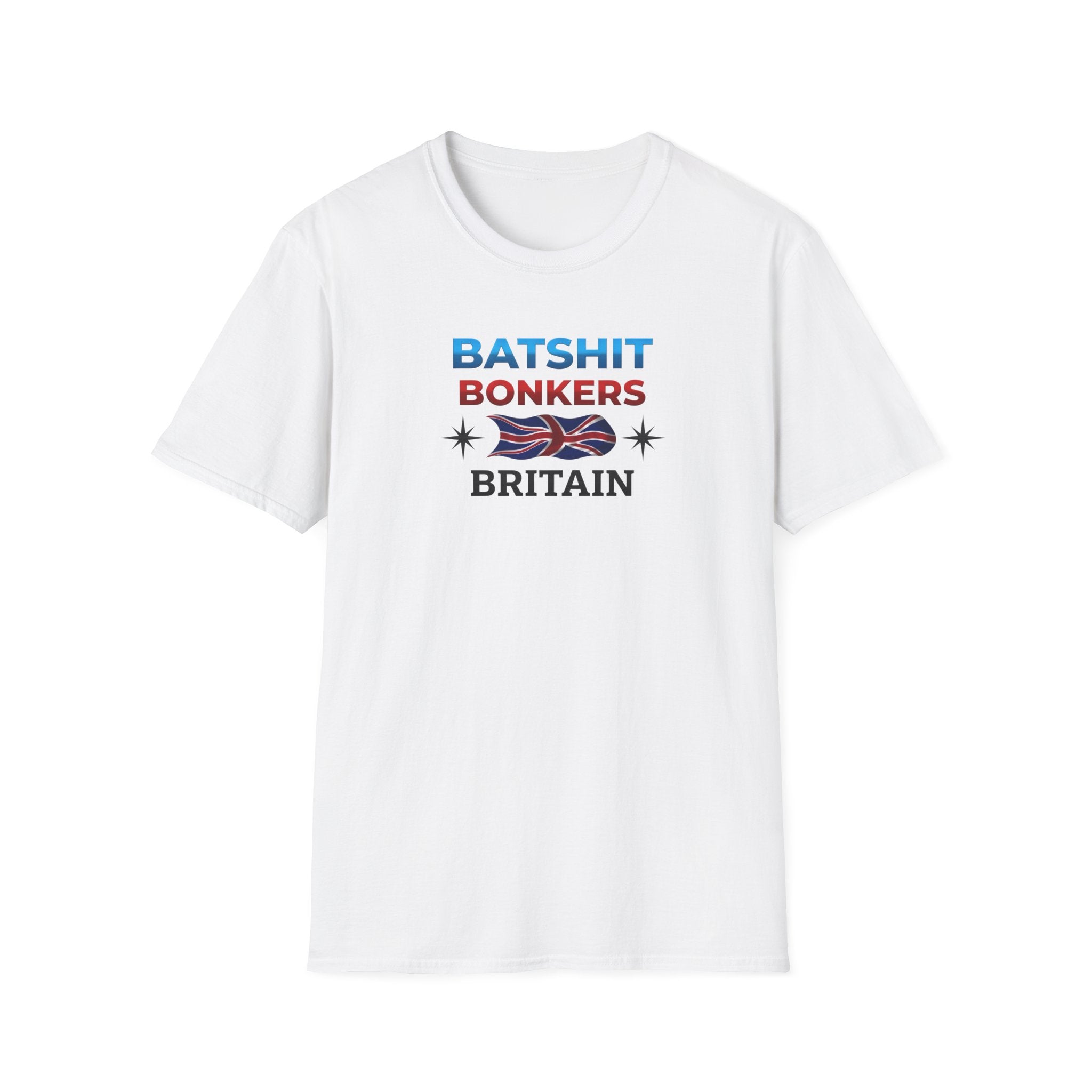 Batshit Bonkers Britain T-Shirt — Funny British Flag Unisex Tee Printify