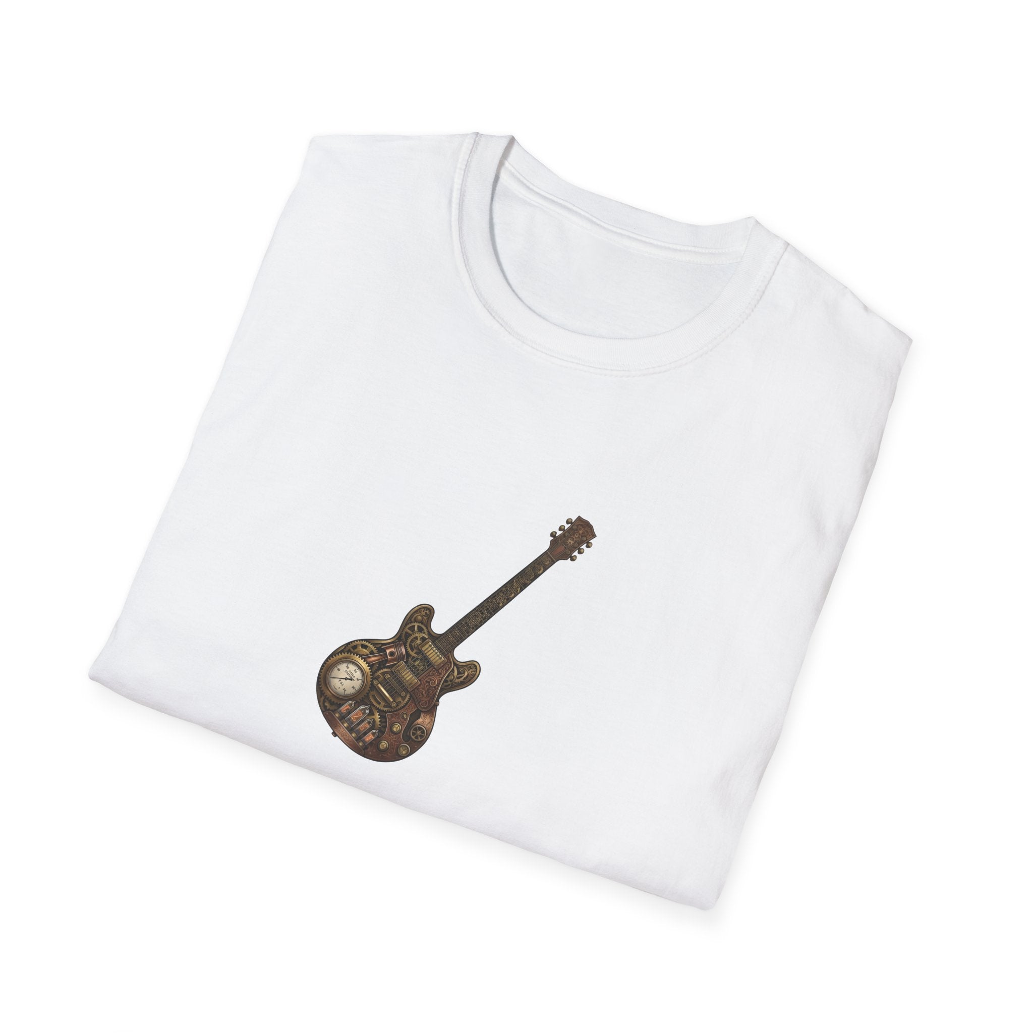 Steampunk Symphony design Guitar  (Mechanical Engraving) Music Lover Print T Shirt