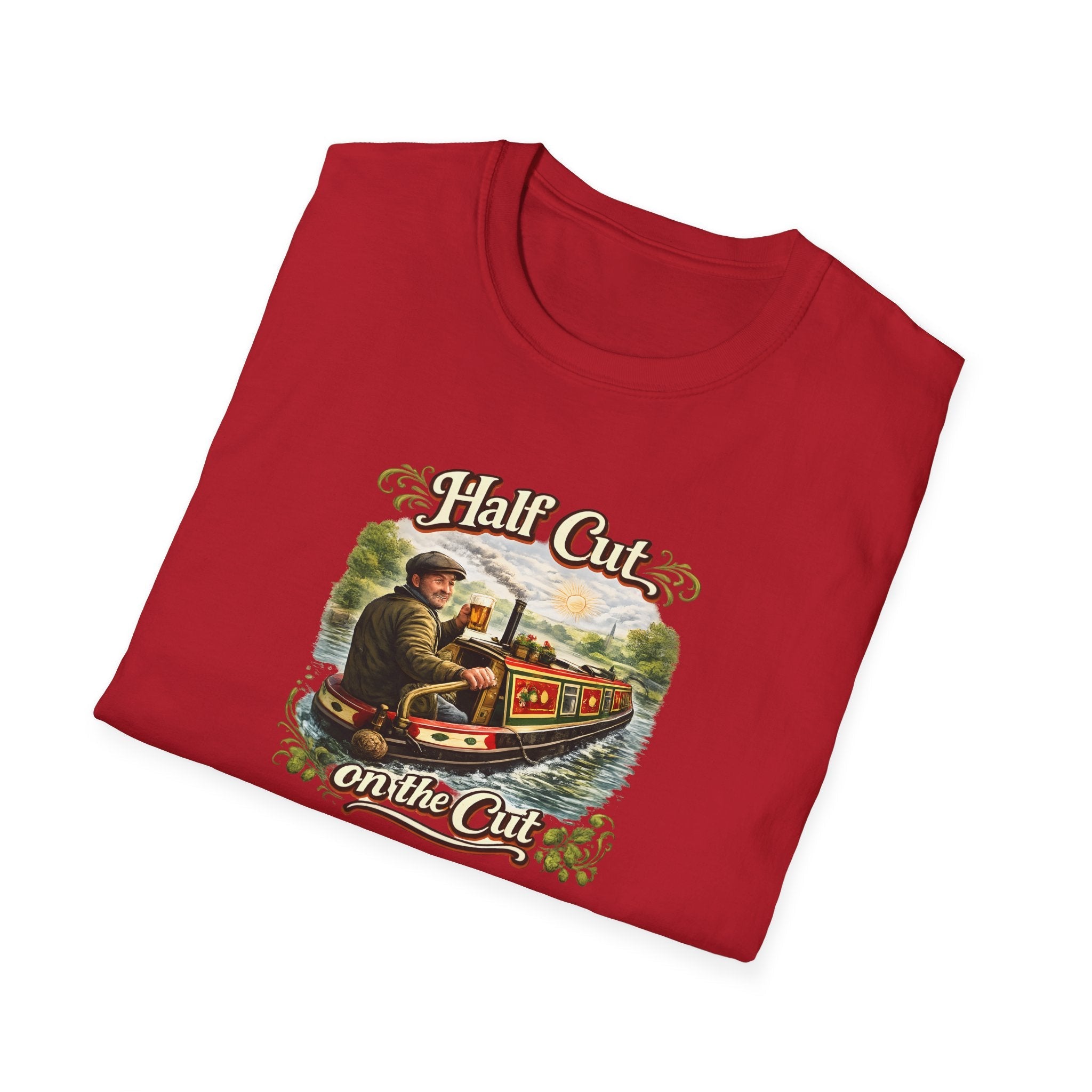 Half Cut on the Cut Cruisin English Canal Boat T-Shirt Printify
