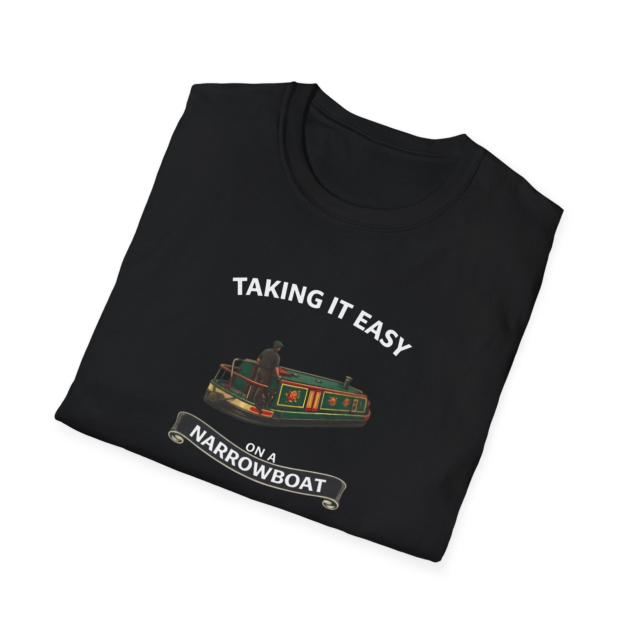Taking It Easy Narrowboat T-Shirt — Canal Boat Graphic Tee Printify