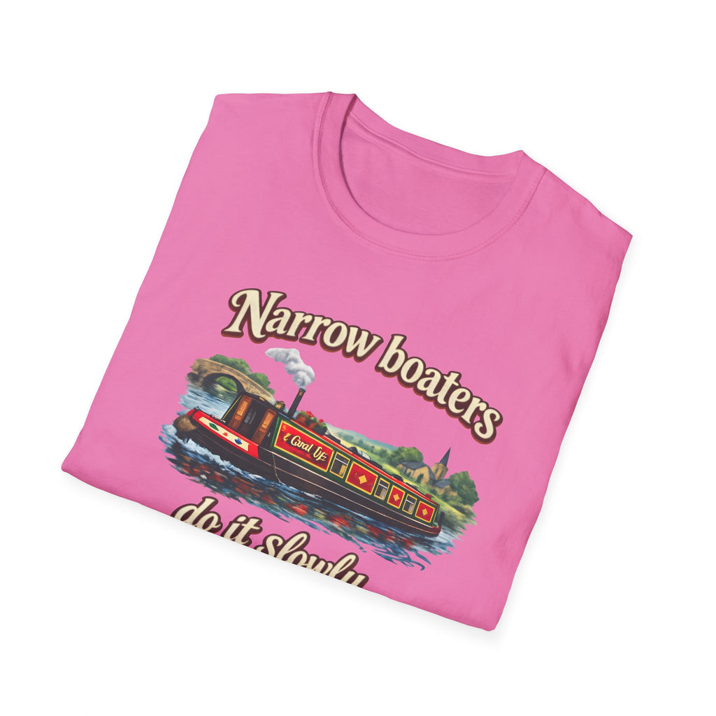 Narrow Boaters Do It Slowly T-Shirt — Canal Boat Vintage Graphic Tee Printify