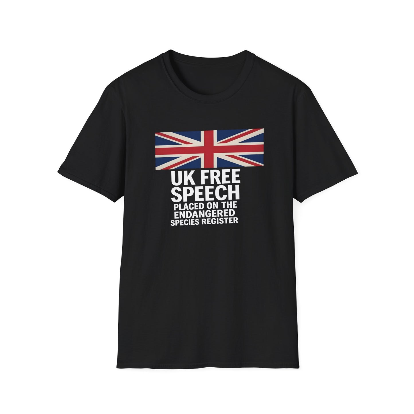 UK Free Speech T-Shirt — Union Jack Political Statement Tee Printify