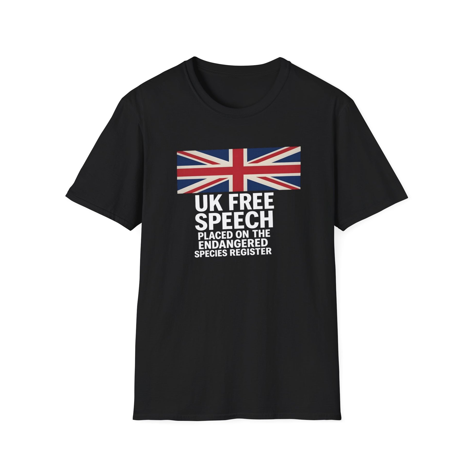 UK Free Speech T-Shirt — Union Jack Political Statement Tee Printify