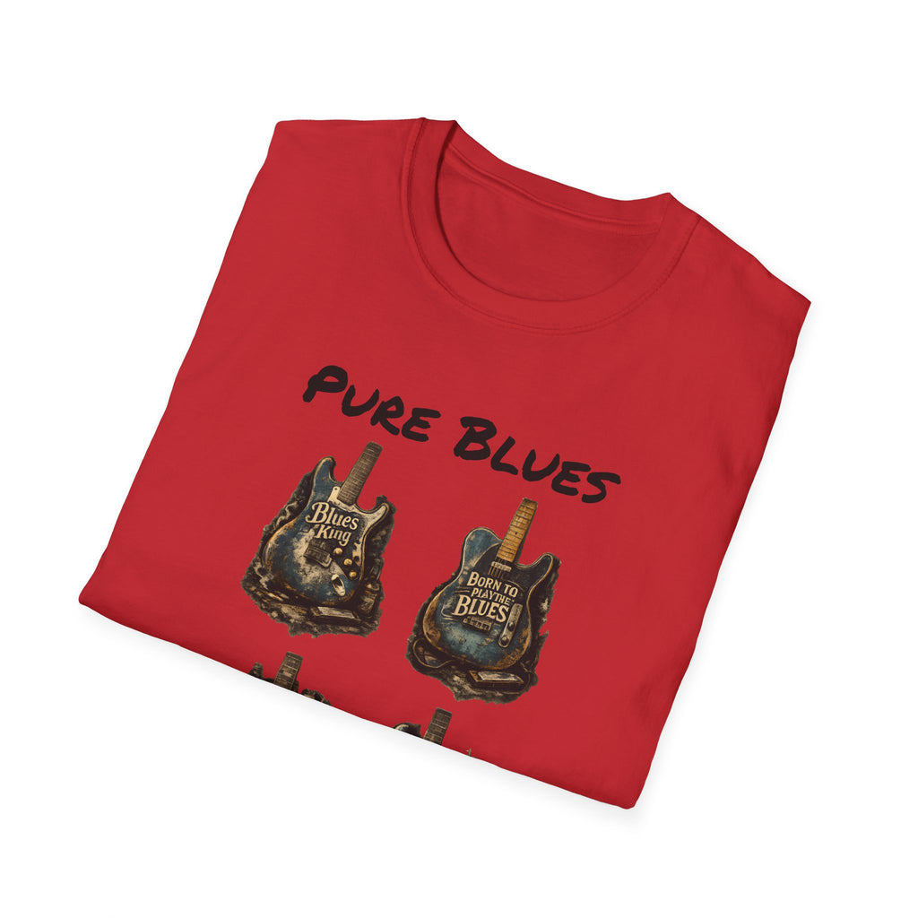 Pure Blues Guitar T‑Shirt — Vintage Rock Hand Sign Tee Printify