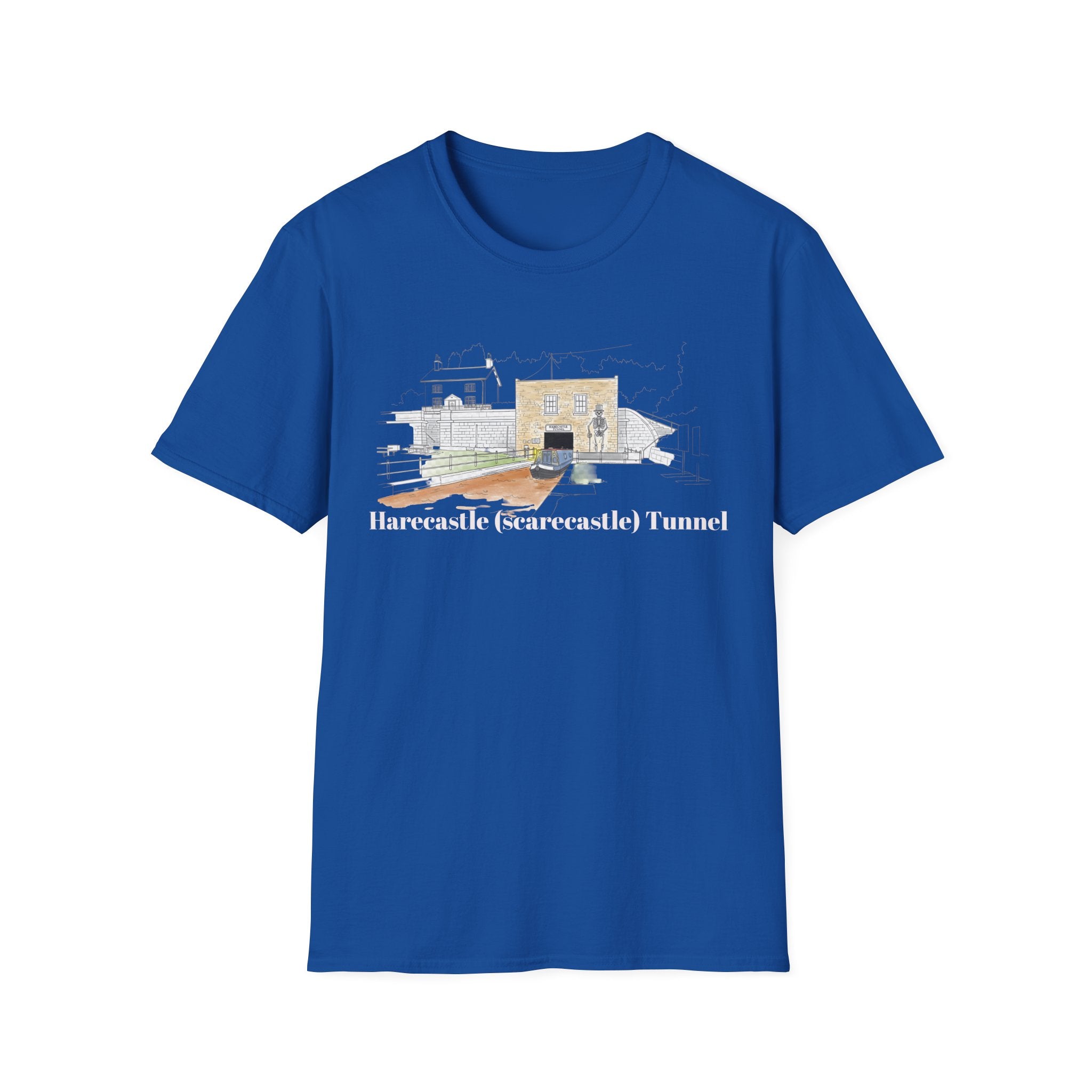 Harecastle  (Scarecastle) Tunnel Illustration T-Shirt — Vintage canal narrowbaot Te
