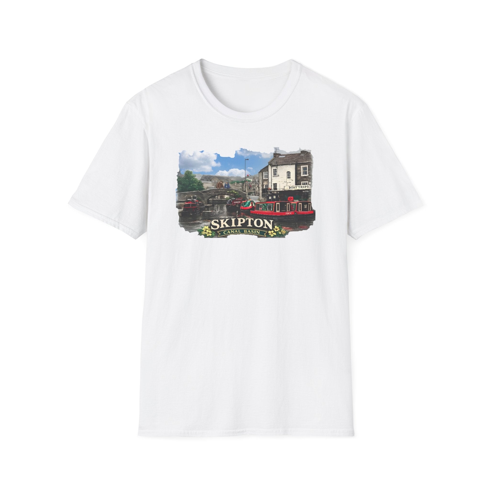 Historic Skipton- Canal Basin-Scene T  shirt Yorkshires Most Picturesque Waterway Printify