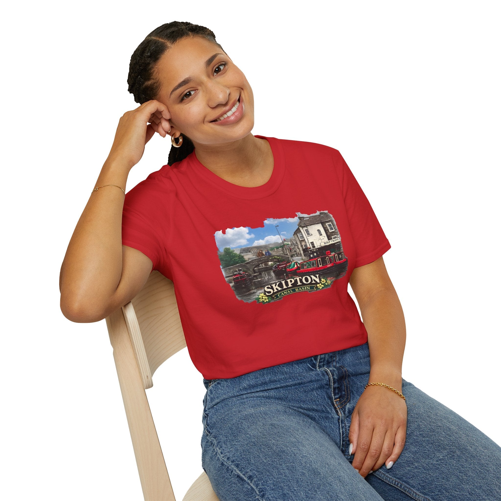Historic Skipton- Canal Basin-Scene T  shirt Yorkshires Most Picturesque Waterway Printify