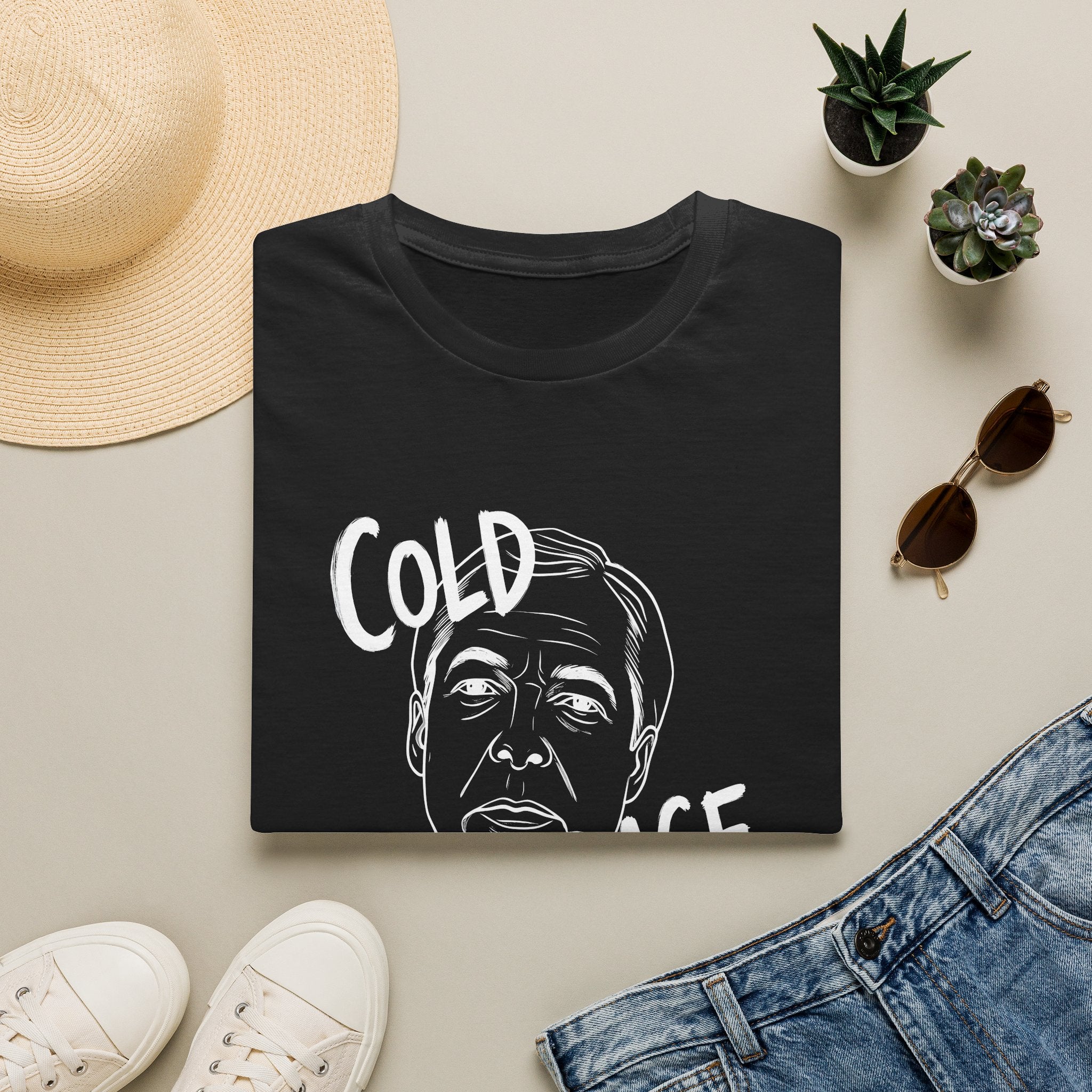 Nigel Farage Cold Rage Graphic T‑Shirt — Political Satire Portrait Tee Printify