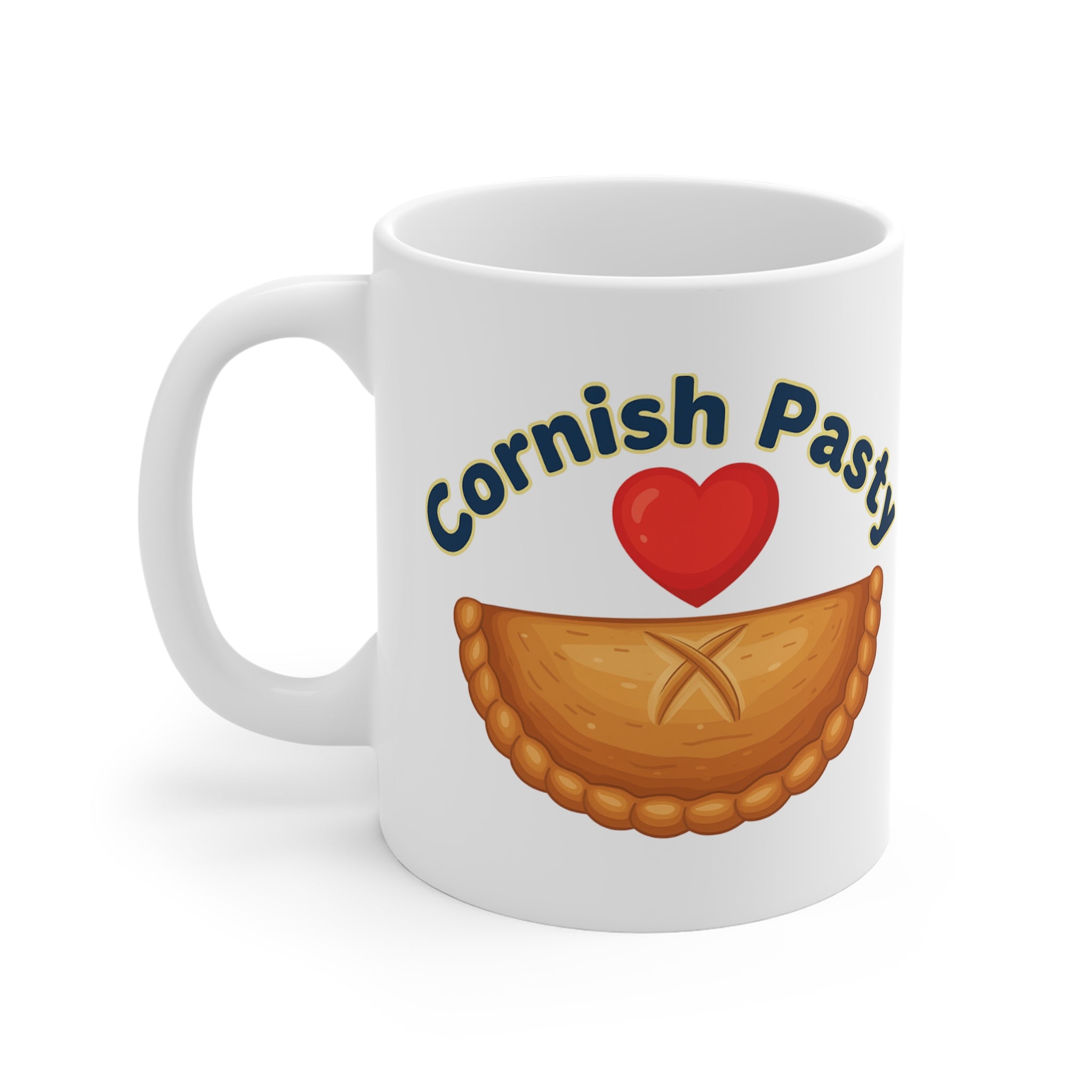 Mug - Love Cornish Pasty Heart Design - 11oz White Mug