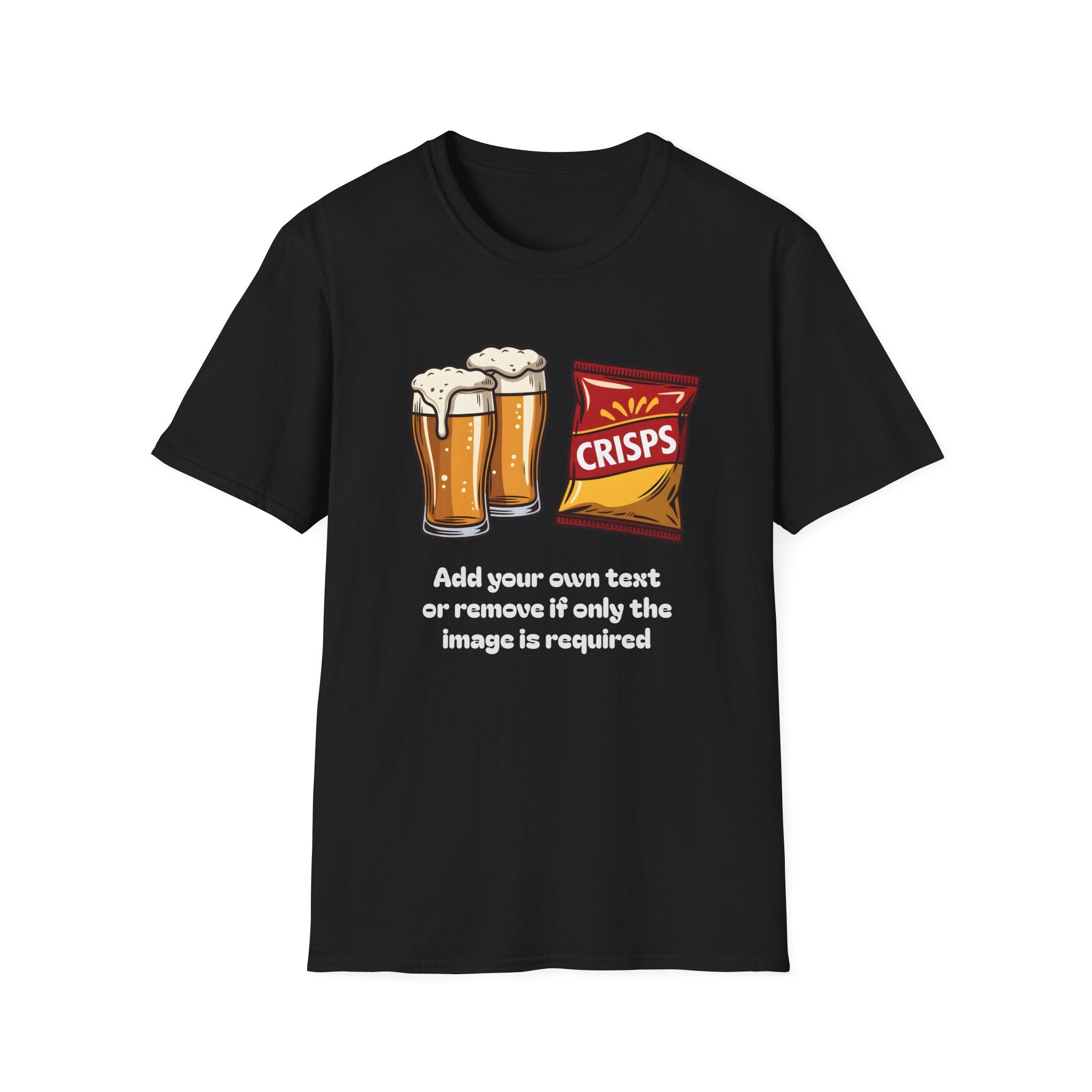 Personalised |Two Pints of Lager and a Packet of Crisps T-Shirt | Fat Boris British TV Nostalgia 