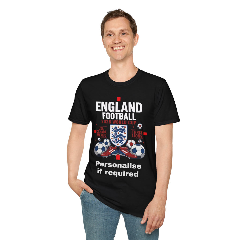 Personalised England Football 2026 World Cup Supporters  Unisex T-Shirt Printify