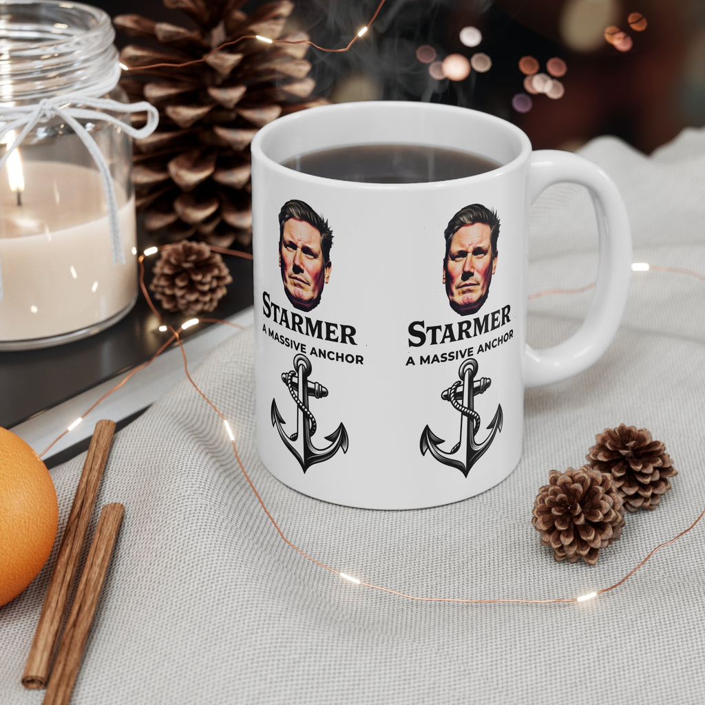 Starmer "A Massive Anchor" | Funny Political Satire Coffee Cup | Anti Starmer Gift | 11oz Ceramic Mug | UK Politics Humour Printify