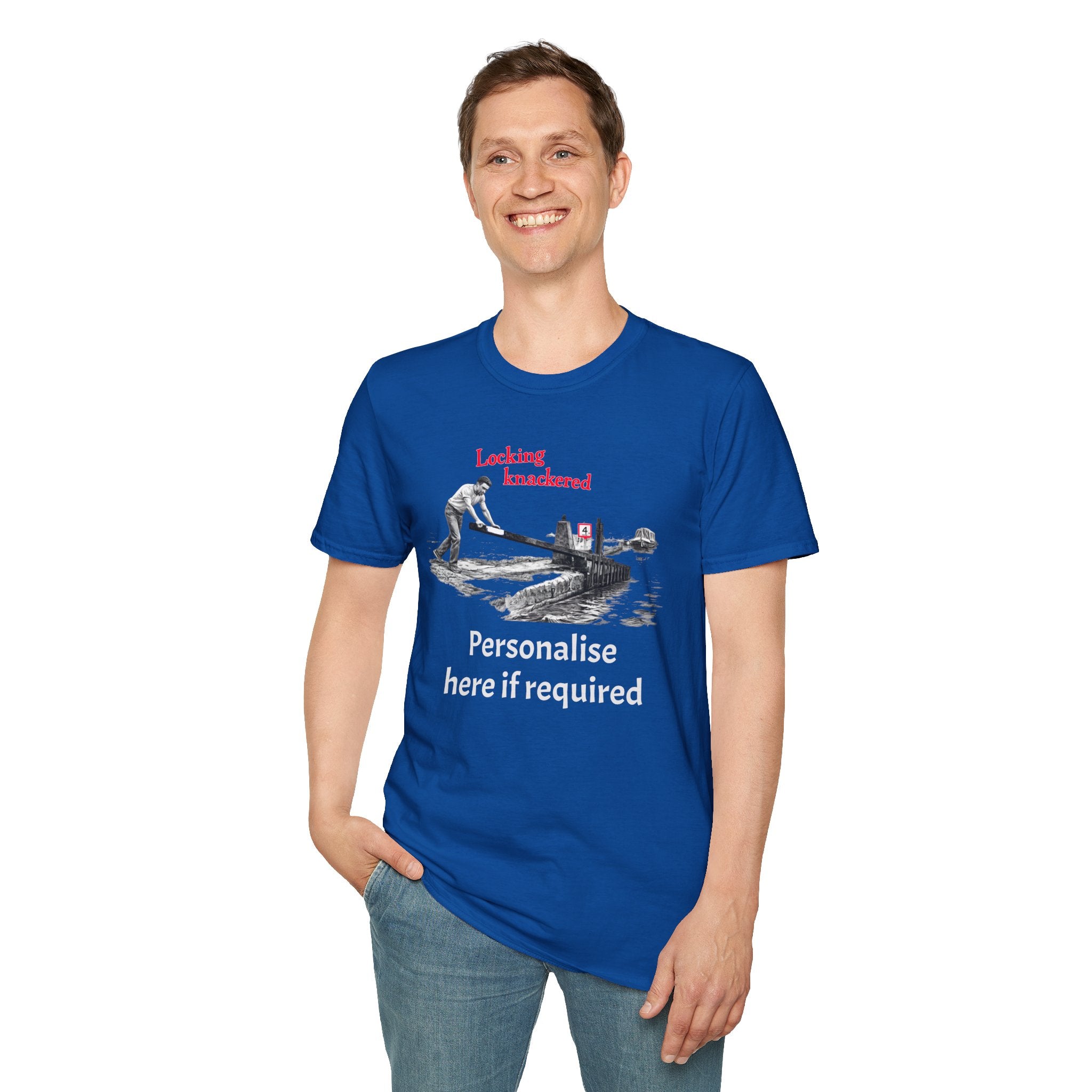 Locking Knackered - Funny Canal Boating & Narrowboat T-Shirt With Customise Option 