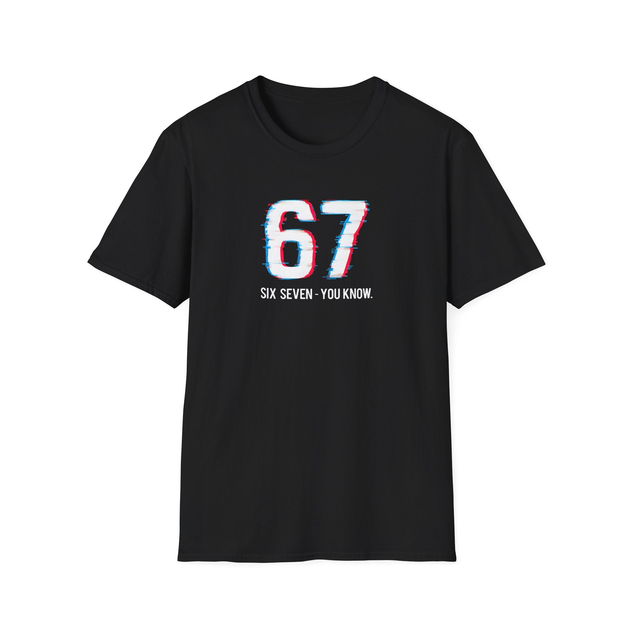 Glitch 6 7 Unisex Soft style Black T-Shirt | Six Seven You Know Meme Tee | Viral Streetwear Graphic 