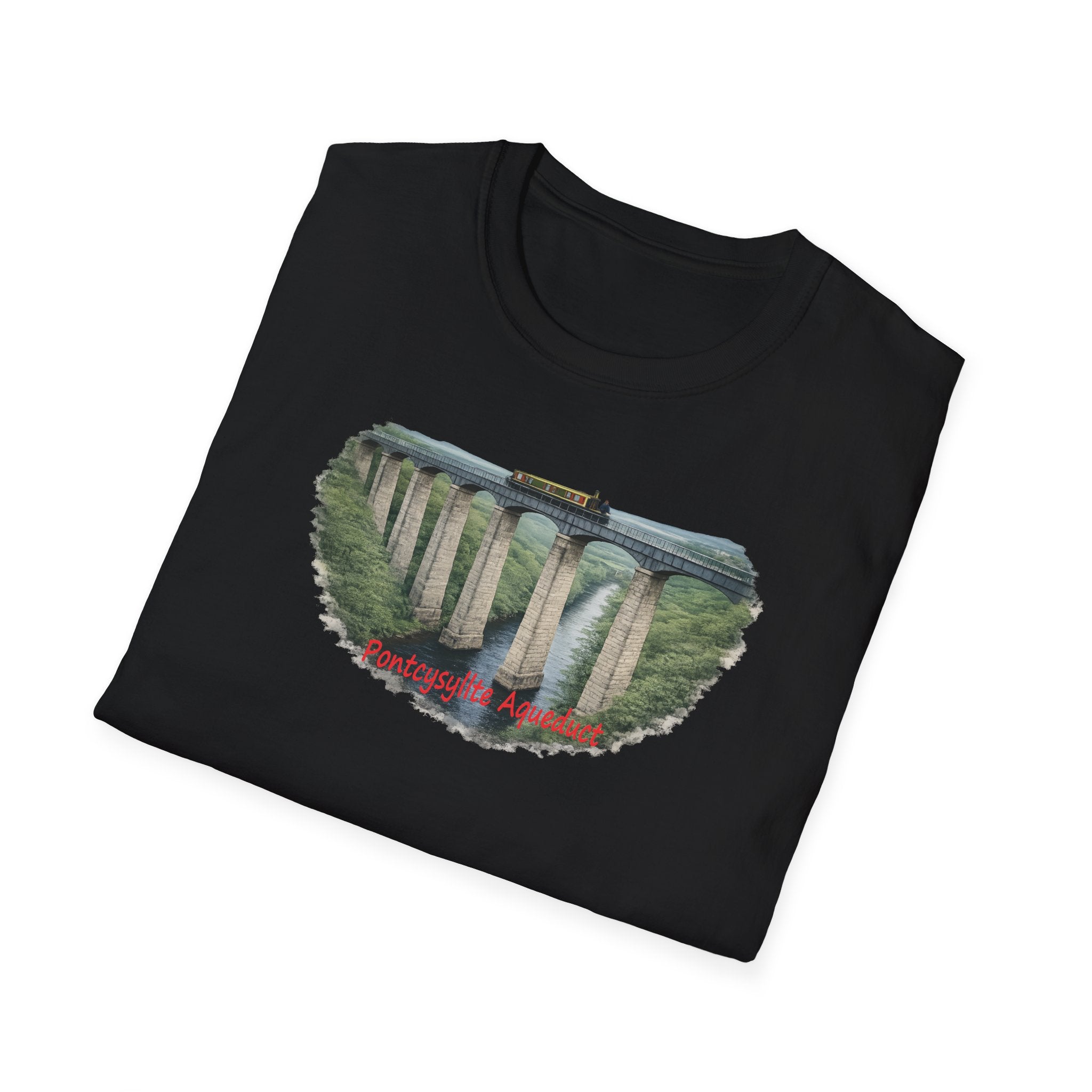 Pontcysyllte Aqueduct Canal Narrowboat World Heritage T Shirt Printify
