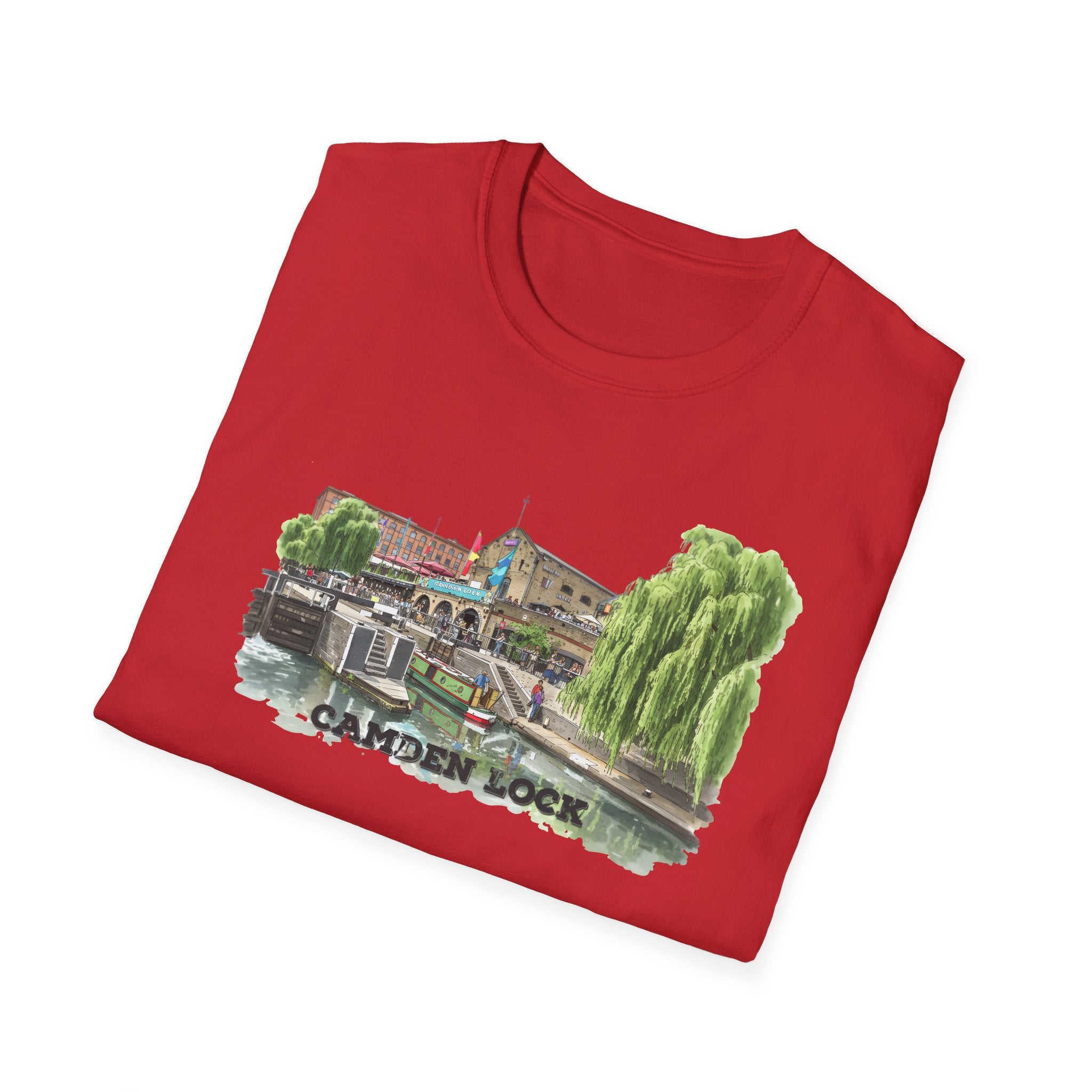 Camden  Lock  london T-Shirt —  Famous Regent Canal Side  Illustration Tee