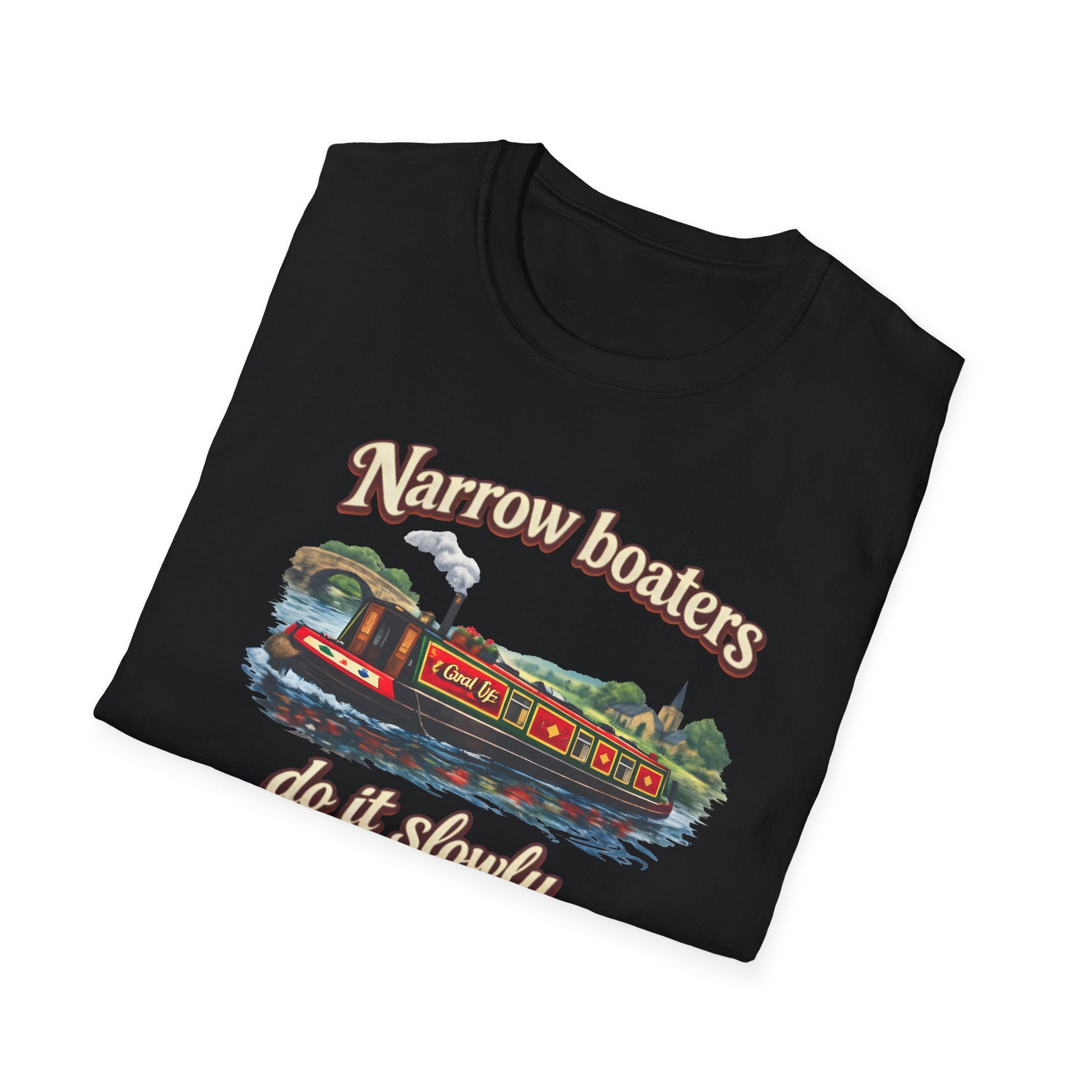 Narrow Boaters Do It Slowly T-Shirt — Canal Boat Vintage Graphic Tee Printify