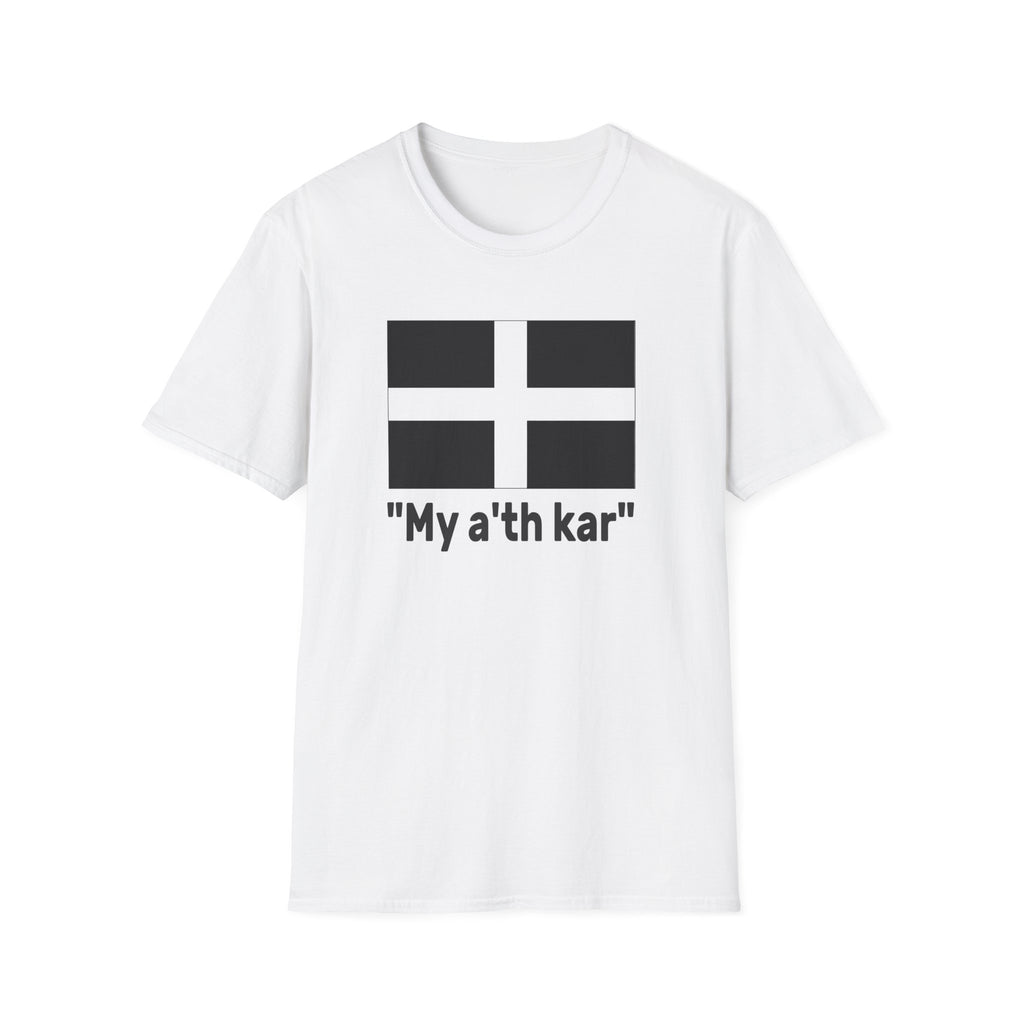 St Piran Flag My a’th Kar Cornish T-Shirt | Cornwall Love Tee | Gildan Softstyle S–3XL Printify