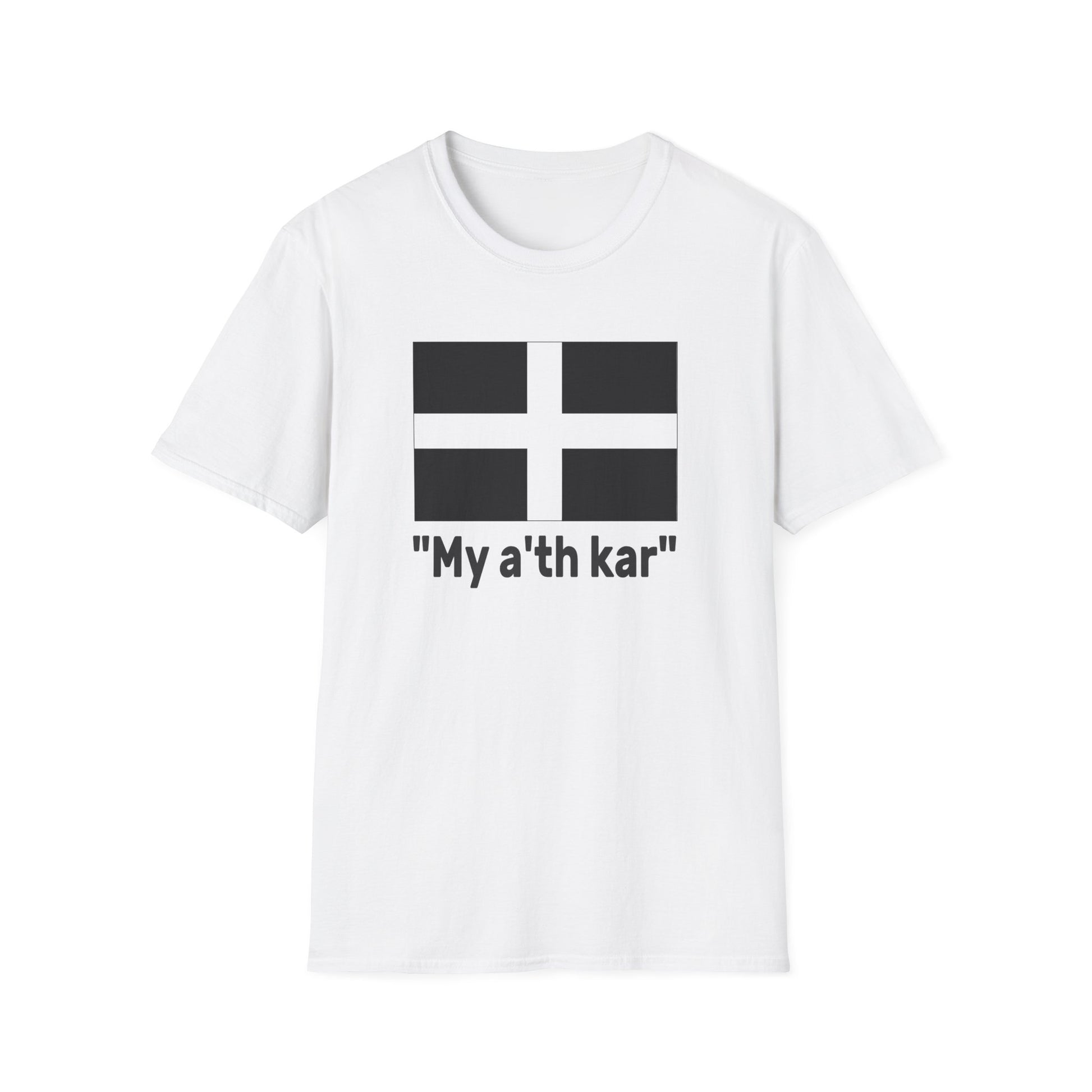 St Piran Flag My a’th Kar Cornish T-Shirt | Cornwall Love Tee | Gildan Softstyle S–3XL Printify