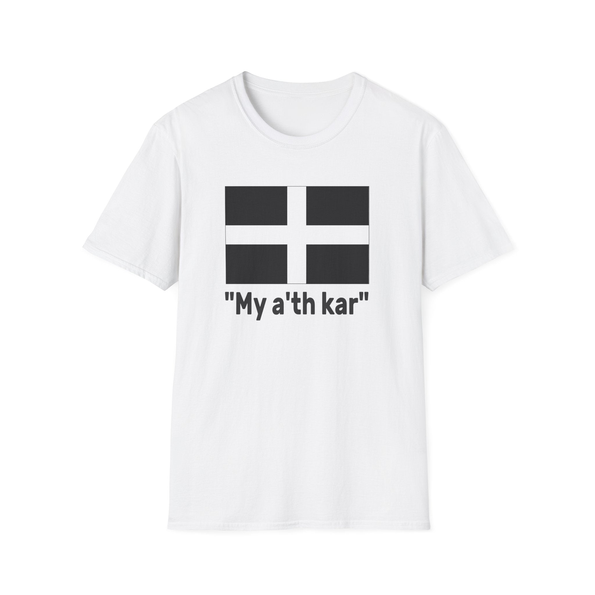 St Piran Flag My a’th Kar Cornish T-Shirt | Cornwall Love Tee | Gildan Softstyle S–3XL Printify