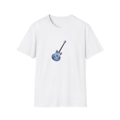  "Galactic Groove" tee, featuring a mesmerizing cosmic watercolour design. 