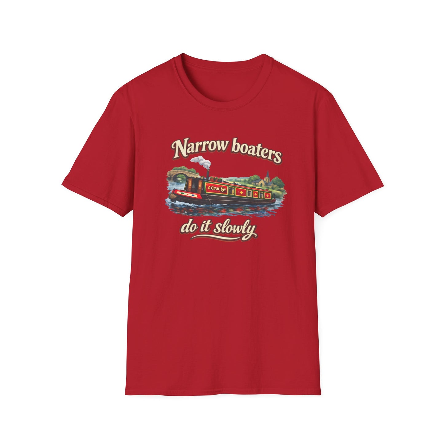 Narrow Boaters Do It Slowly T-Shirt — Canal Boat Vintage Graphic Tee Printify