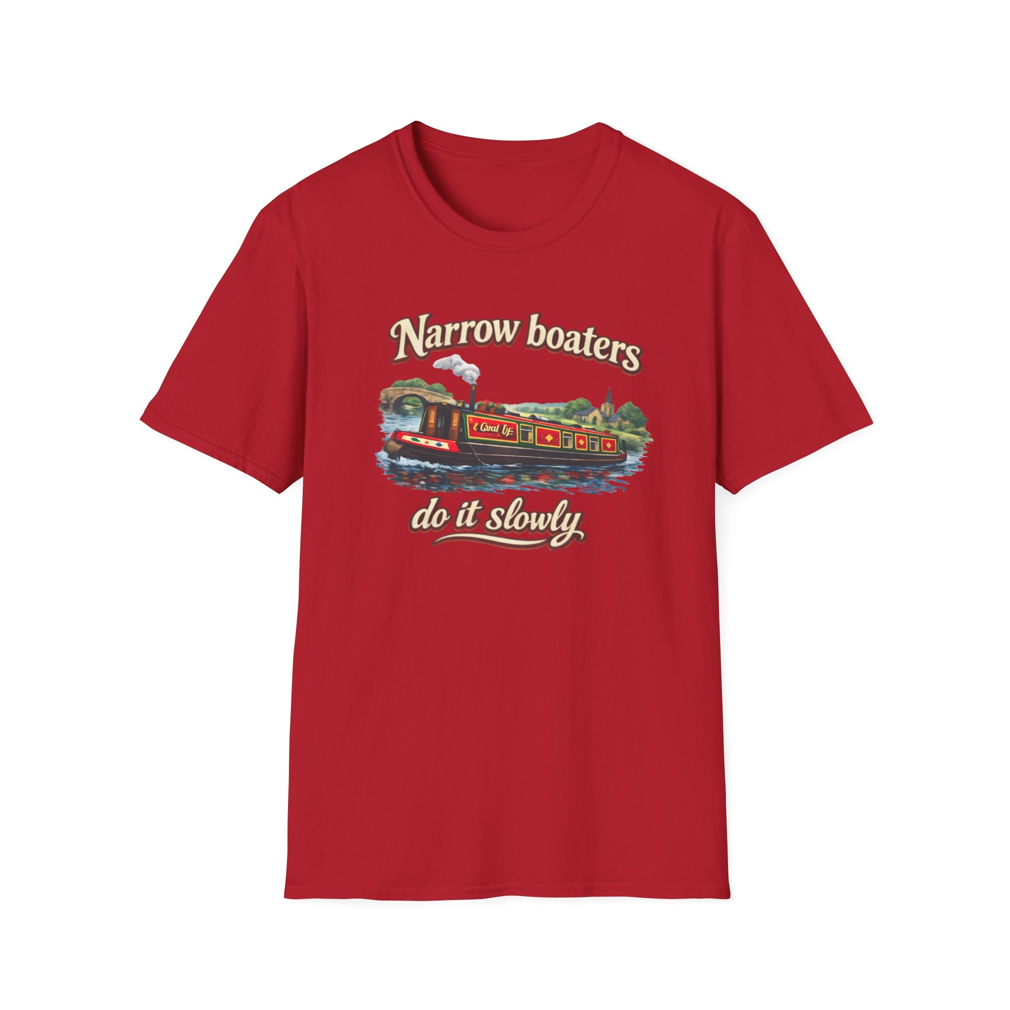 Narrow Boaters Do It Slowly T-Shirt — Canal Boat Vintage Graphic Tee Printify