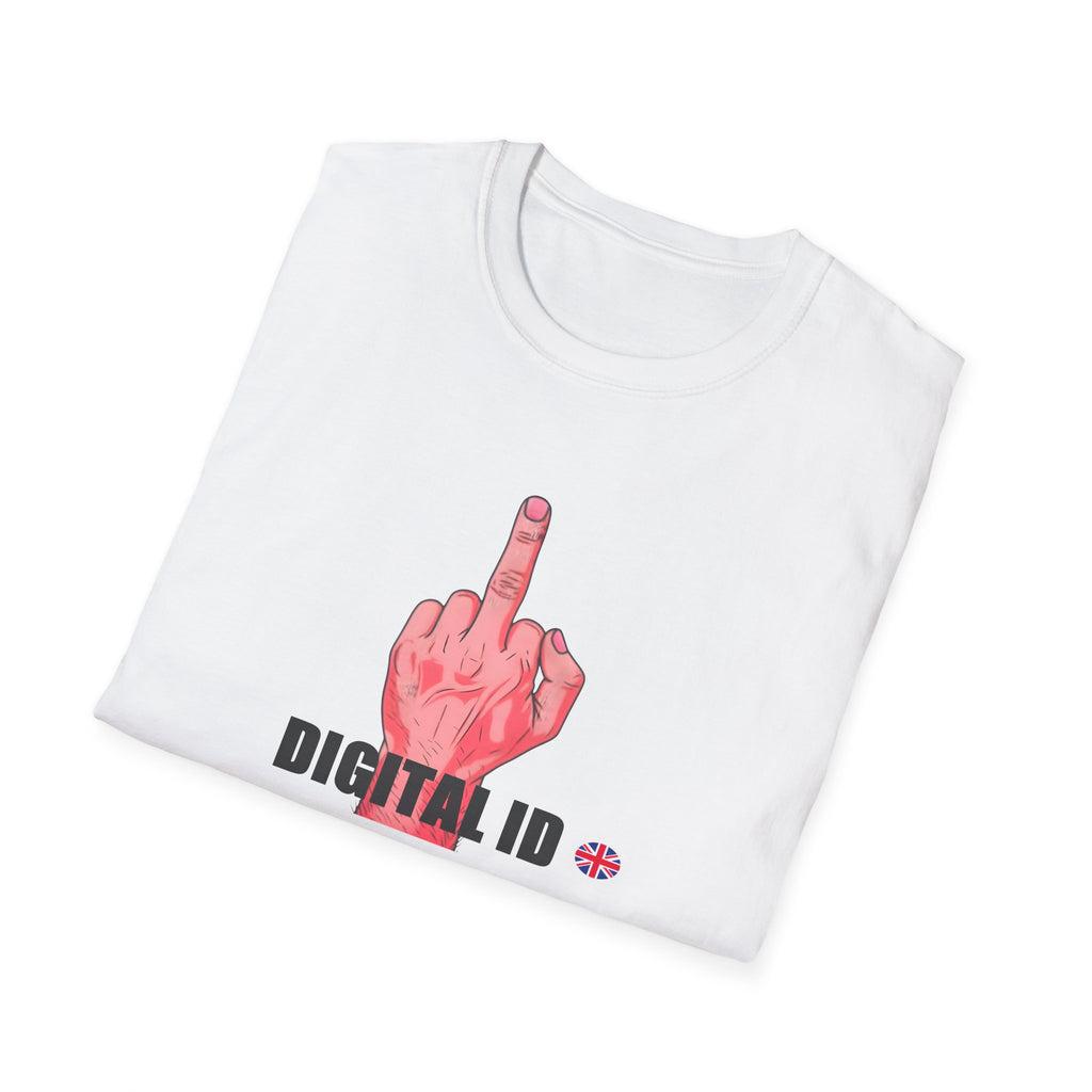 Anti Digital ID Protest T-Shirt – Bold Graphic Statement Against UK Digital ID Printify