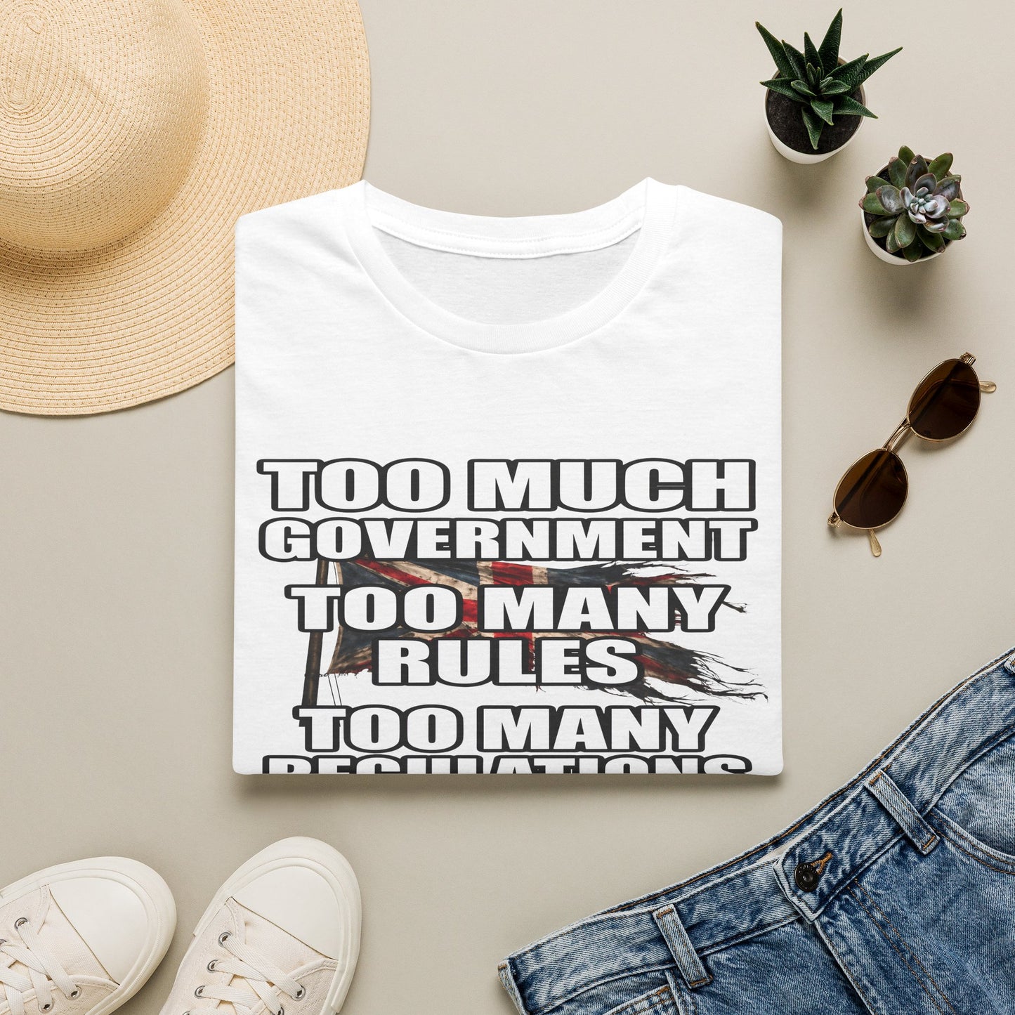 Too Much Government Too Many Rules Regulations T-Shirt | Funny Political Satire | Gildan Softstyle Printify