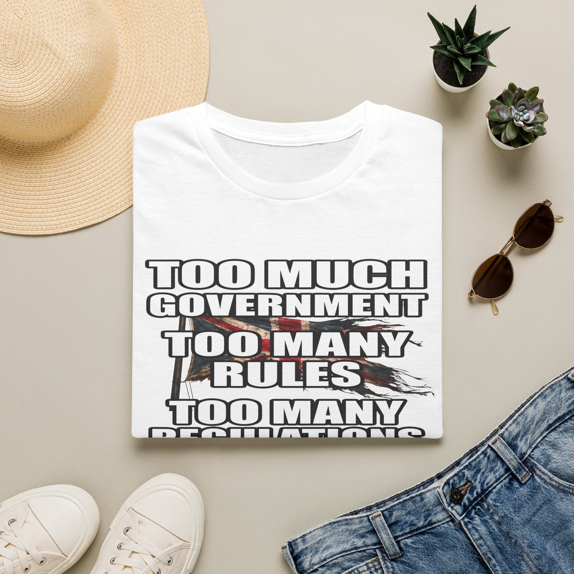 Too Much Government Too Many Rules Regulations T-Shirt | Funny Political Satire | Gildan Softstyle Printify