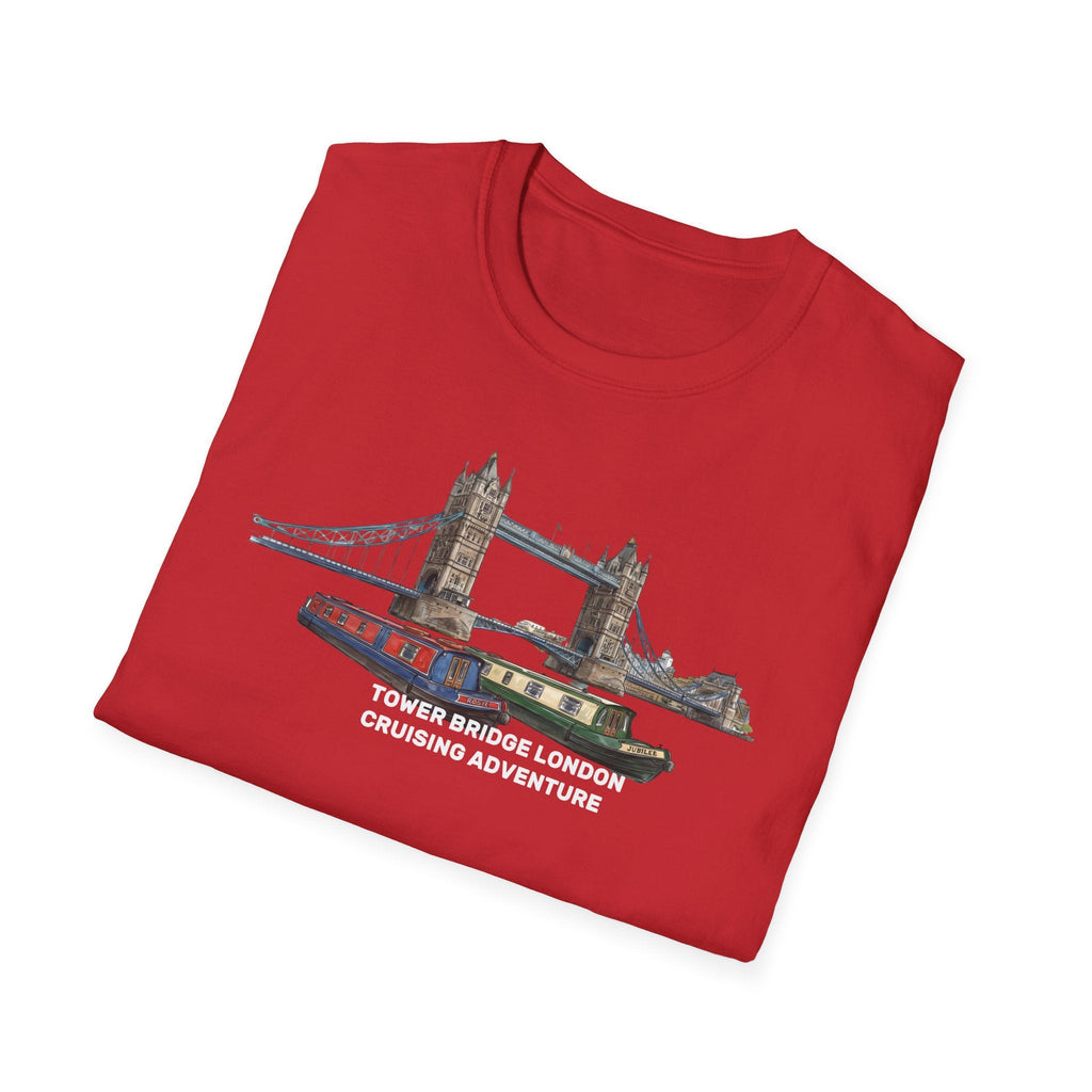Tower Bridge London T-Shirt –Canal Narrowboat Thames River Cityscape Graphic Tee Printify