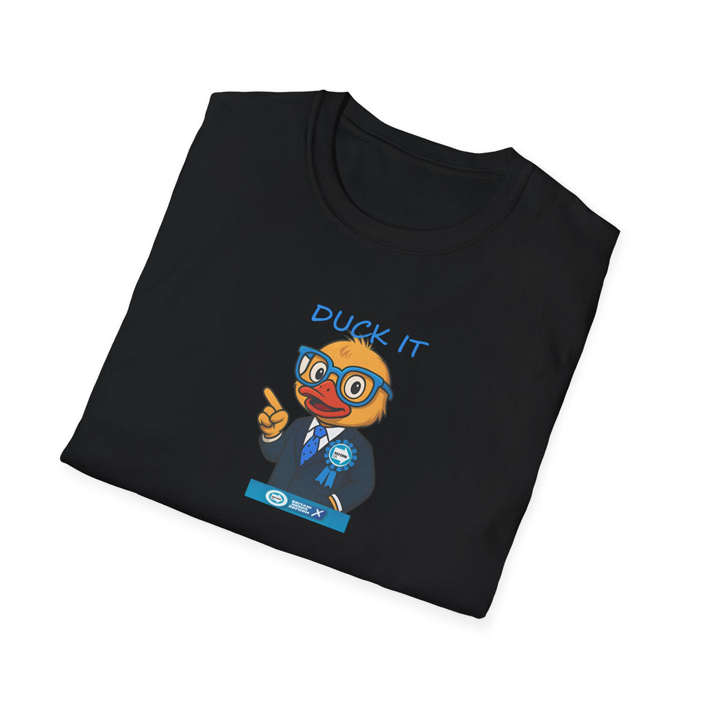 Vote Reform Duck It T‑Shirt — Funny Political Cartoon Duck (UK Reform)