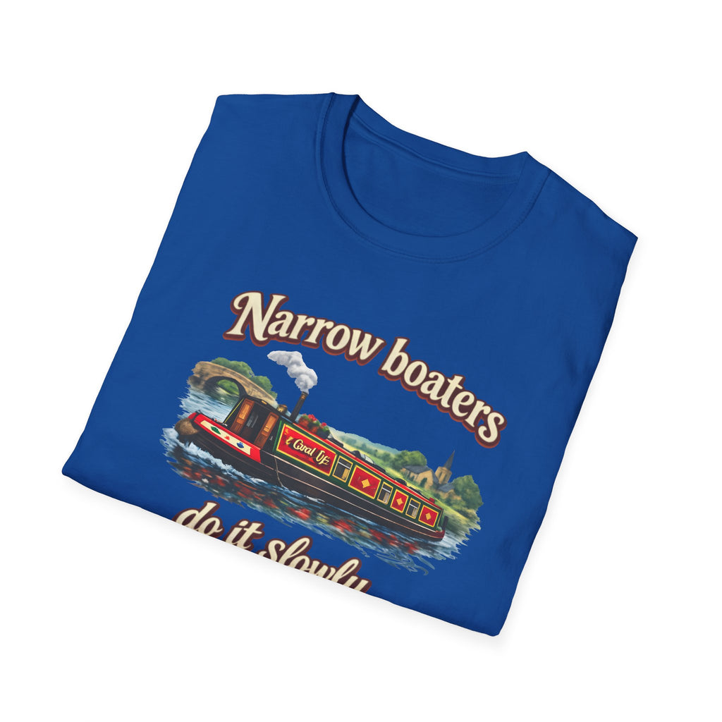 Narrow Boaters Do It Slowly T-Shirt — Canal Boat Vintage Graphic Tee Printify