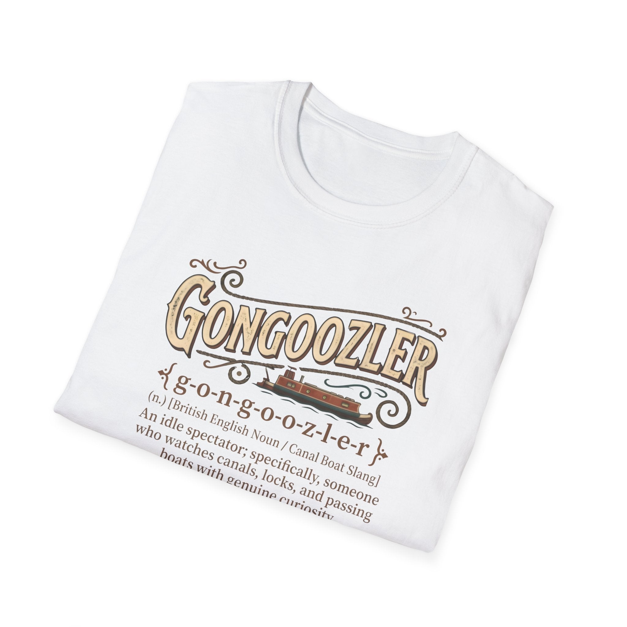 Gongoozler Definition T-Shirt — Vintage  Canal Watching Tee (Personalise Option) Printify