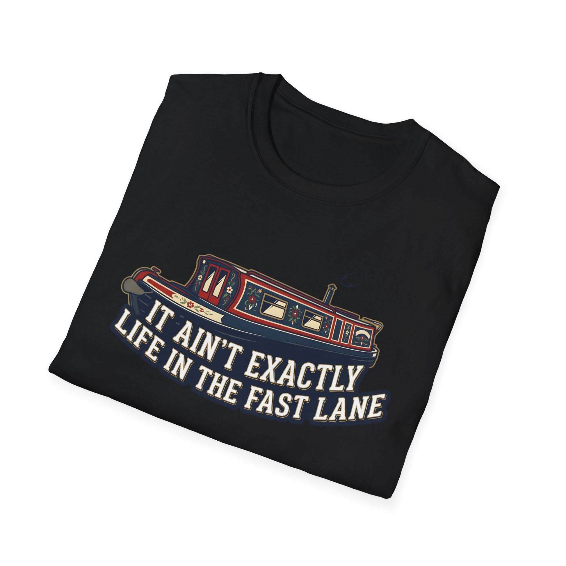 Vintage Narrow Boat t shirt— “It Ain’t Exactly Life In The Fast Lane” Retro  Graphic