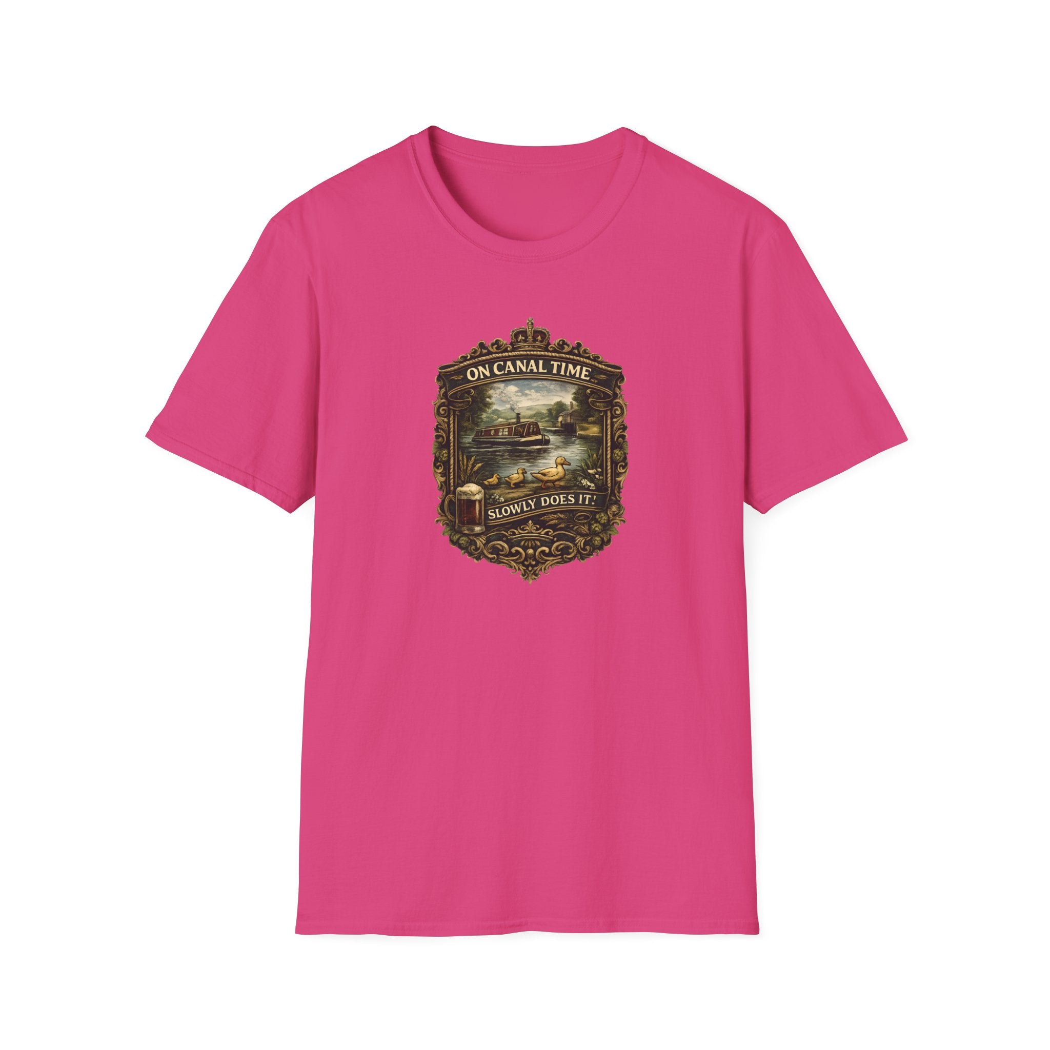 Canal Time Vintage Graphic T-Shirt — 'On Canal Time' Scenic Emblem