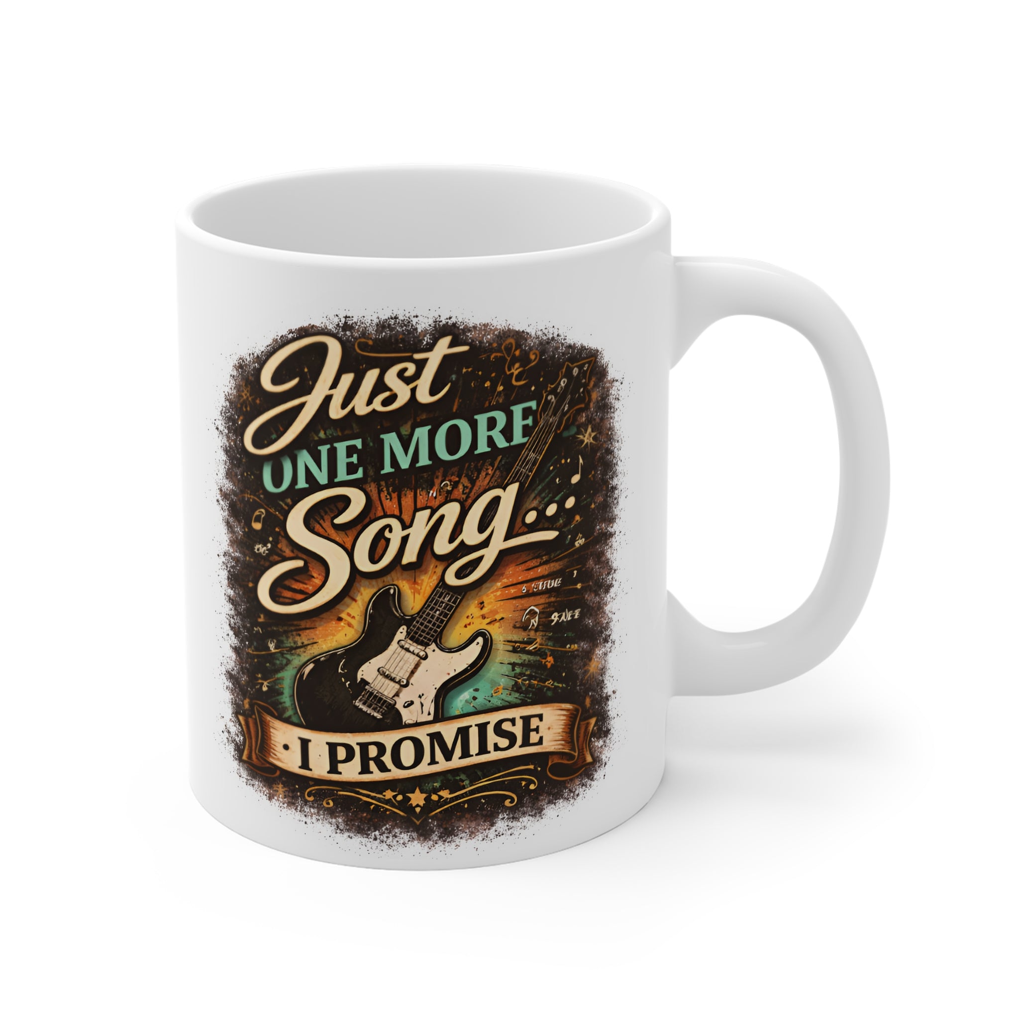 Just One More Song I Promise Mug | Funny Guitar Player Coffee Mug | Musician Gift | Fat Boris Printify