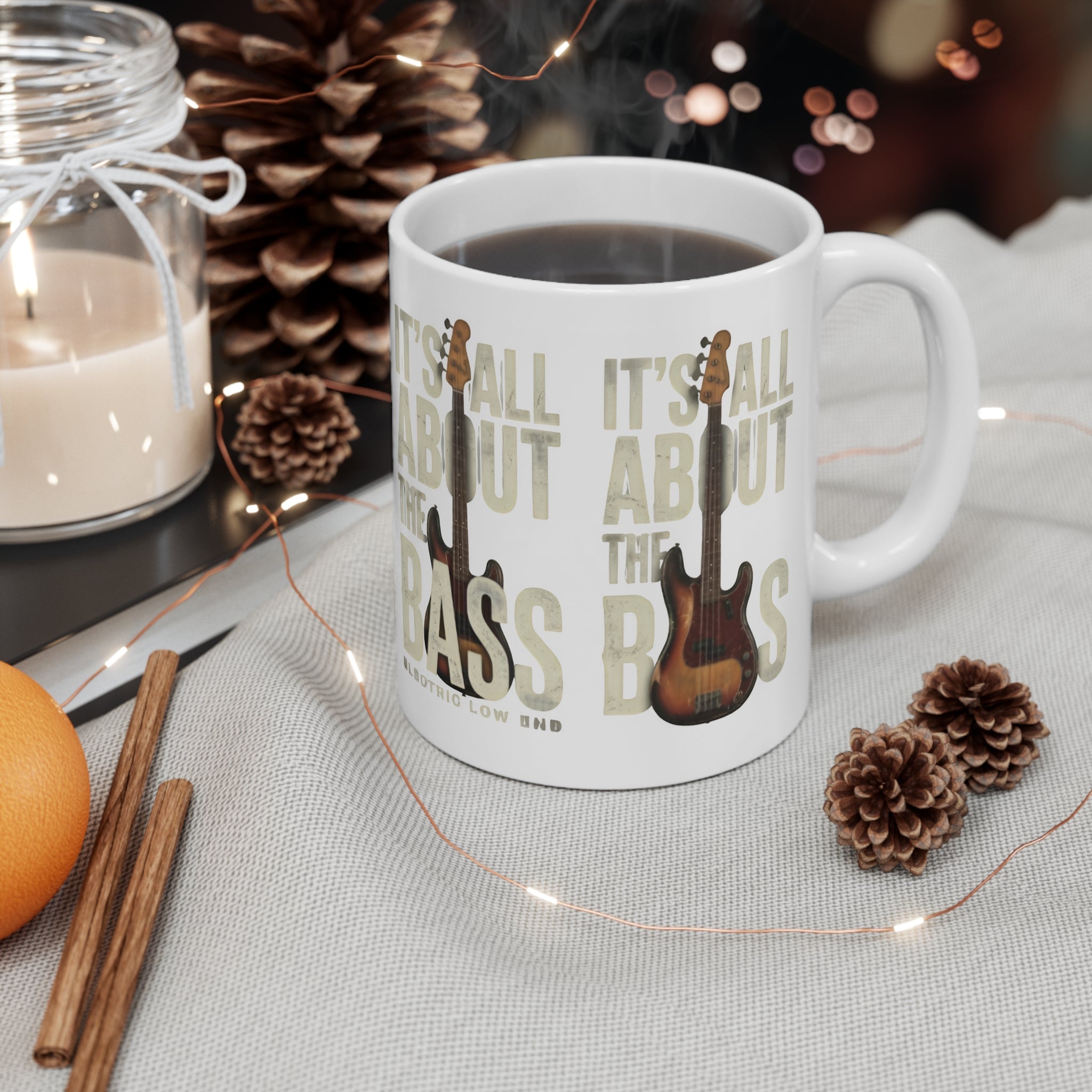 It's All About the Bass Mug — Bass Guitar Coffee Cup for Musicians & Music Lovers
